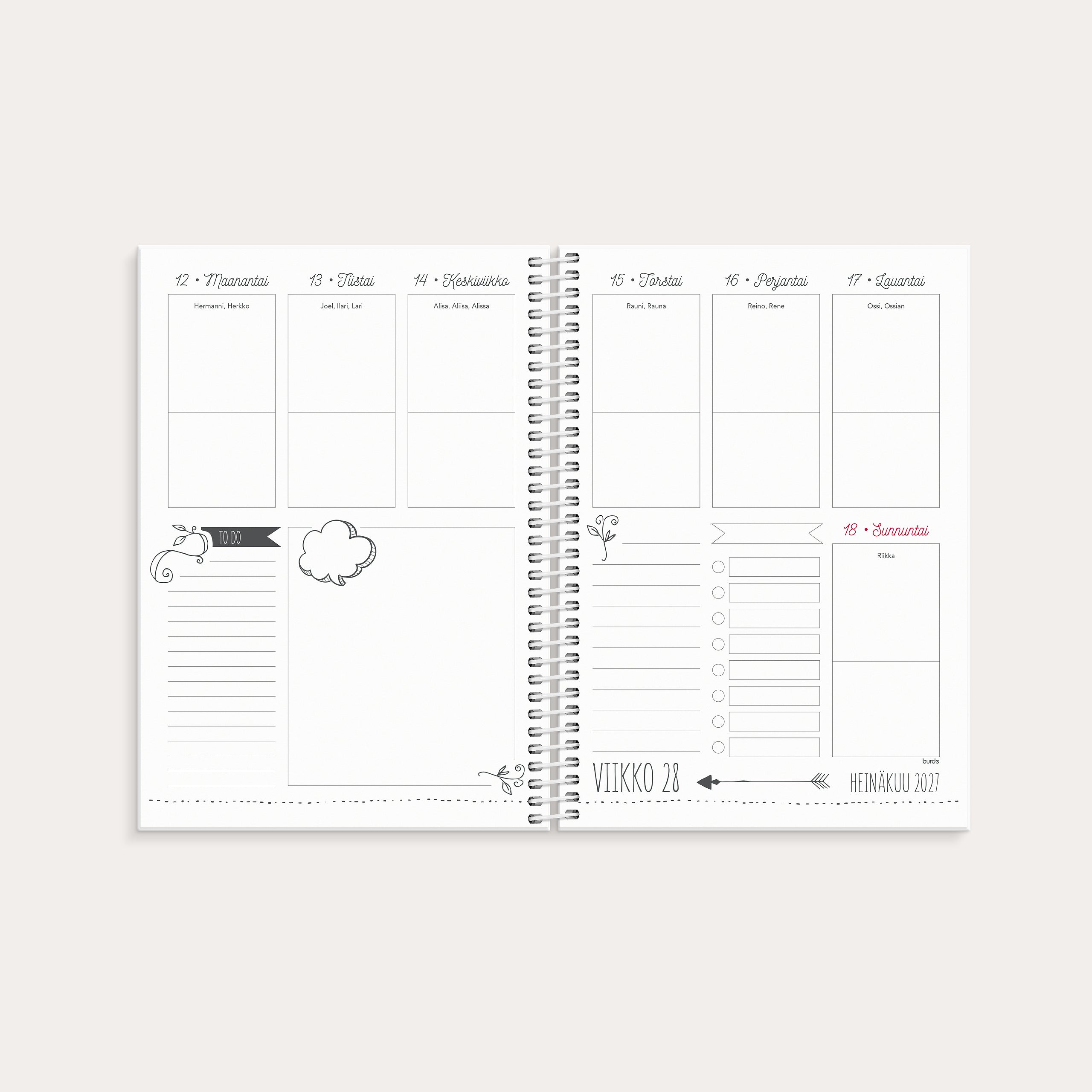 Calendar Doodle A5 26/27