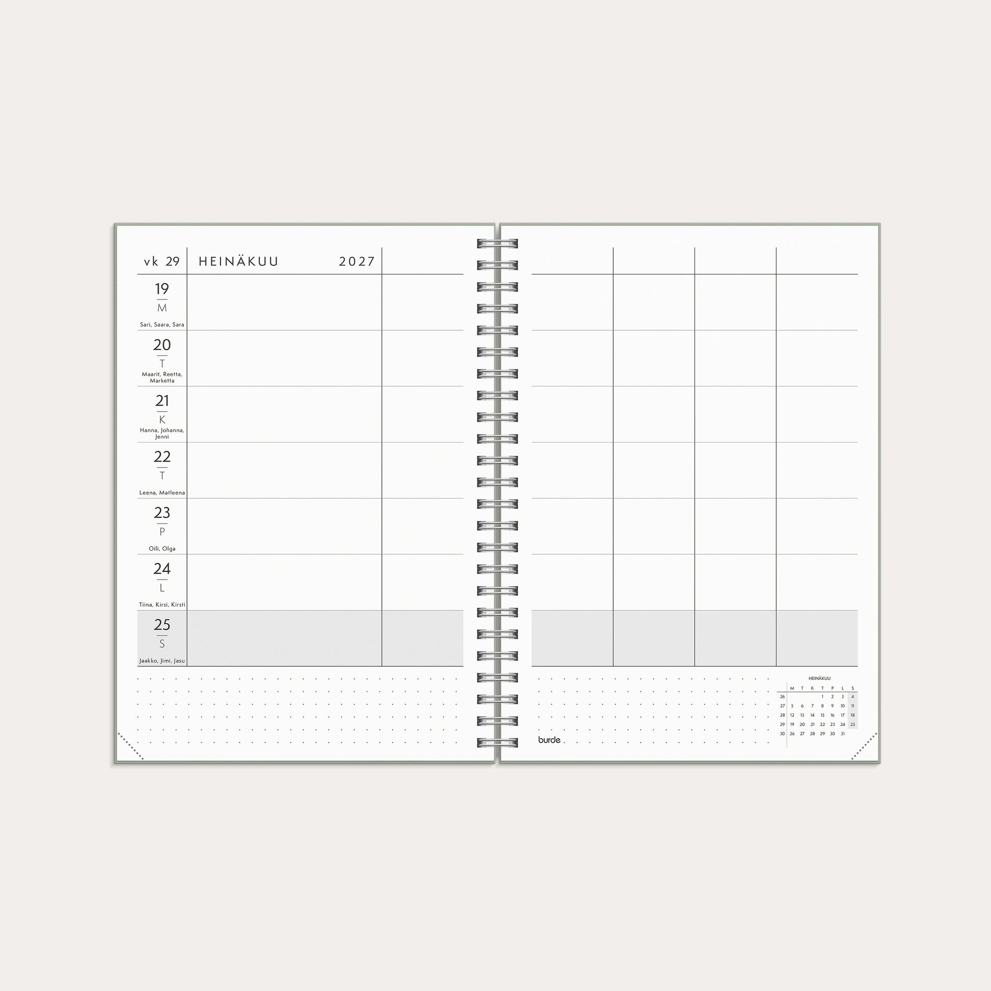 Kalenteri Plan more A5 26/27 – detail view
