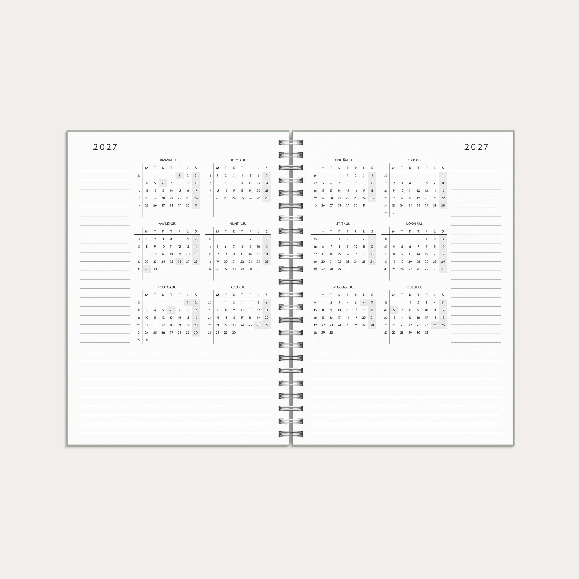 Kalenteri Plan more A5 26/27 – detail view