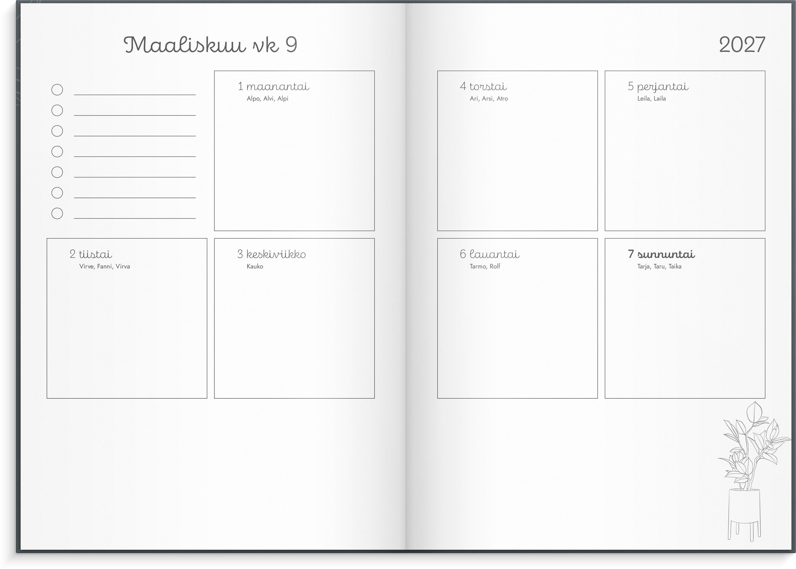 Kalenteri Doodle A5 26/27 sidottu