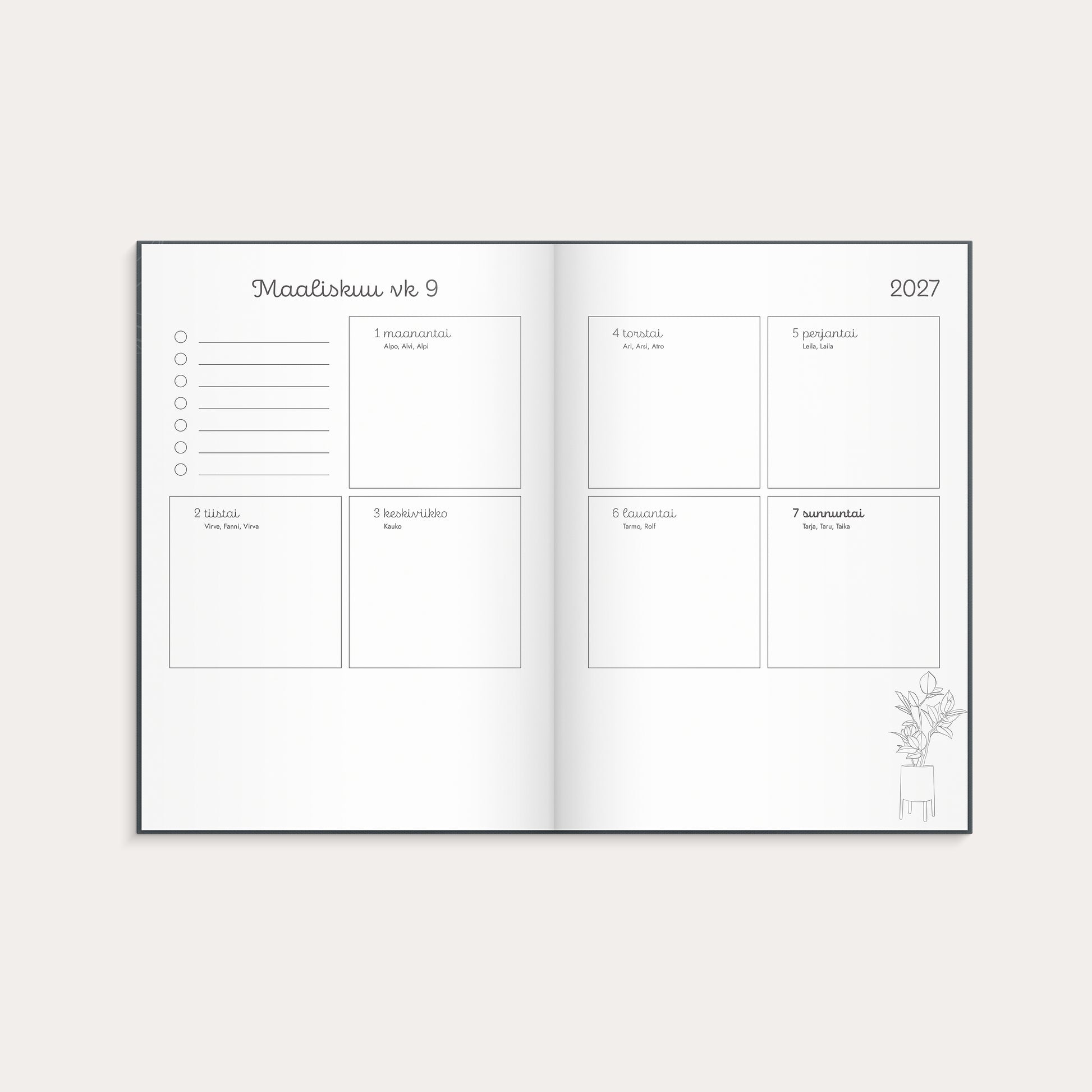 Kalenteri Doodle A5 26/27 sidottu – detail view