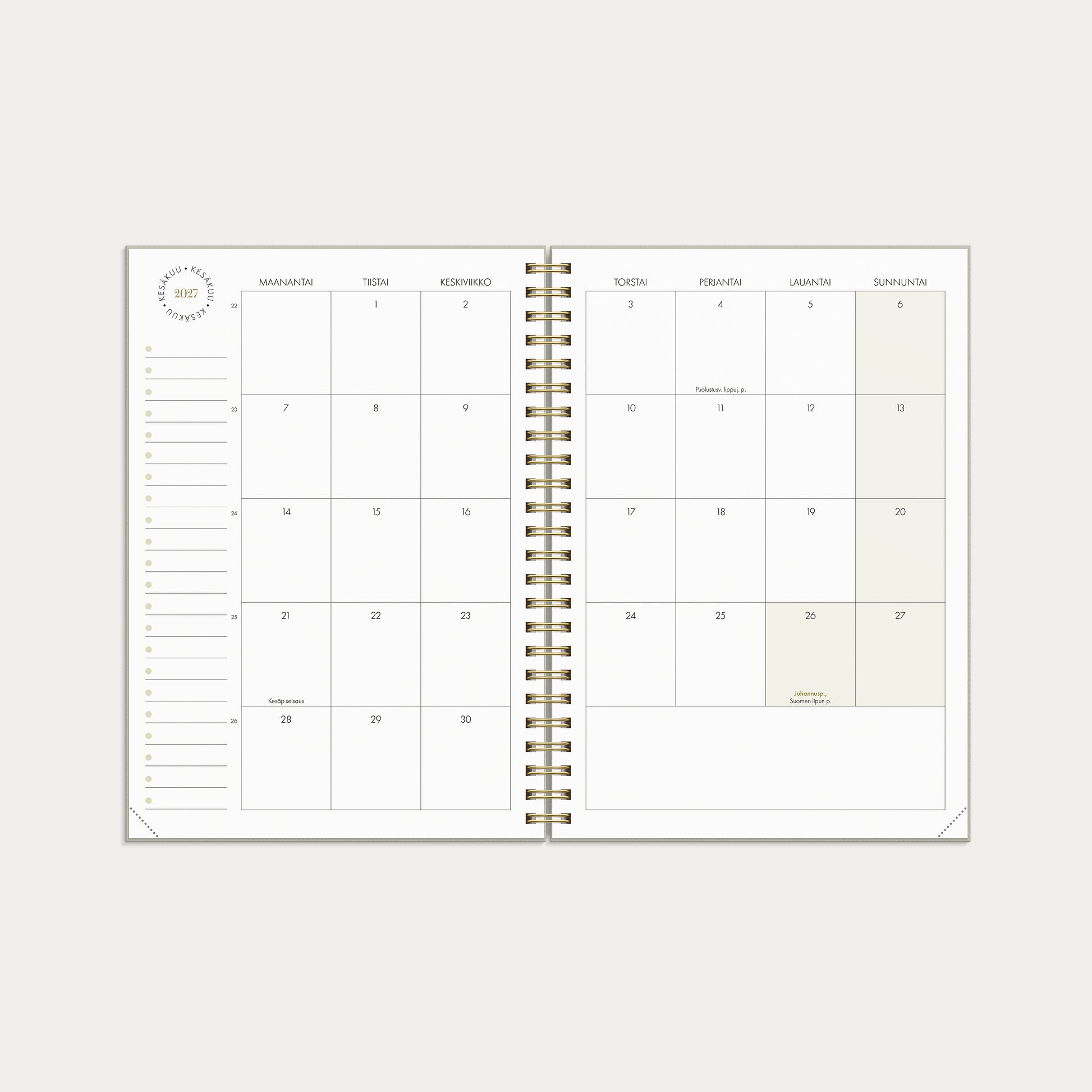 Life Planner Essentials A5 26/27 – detail view