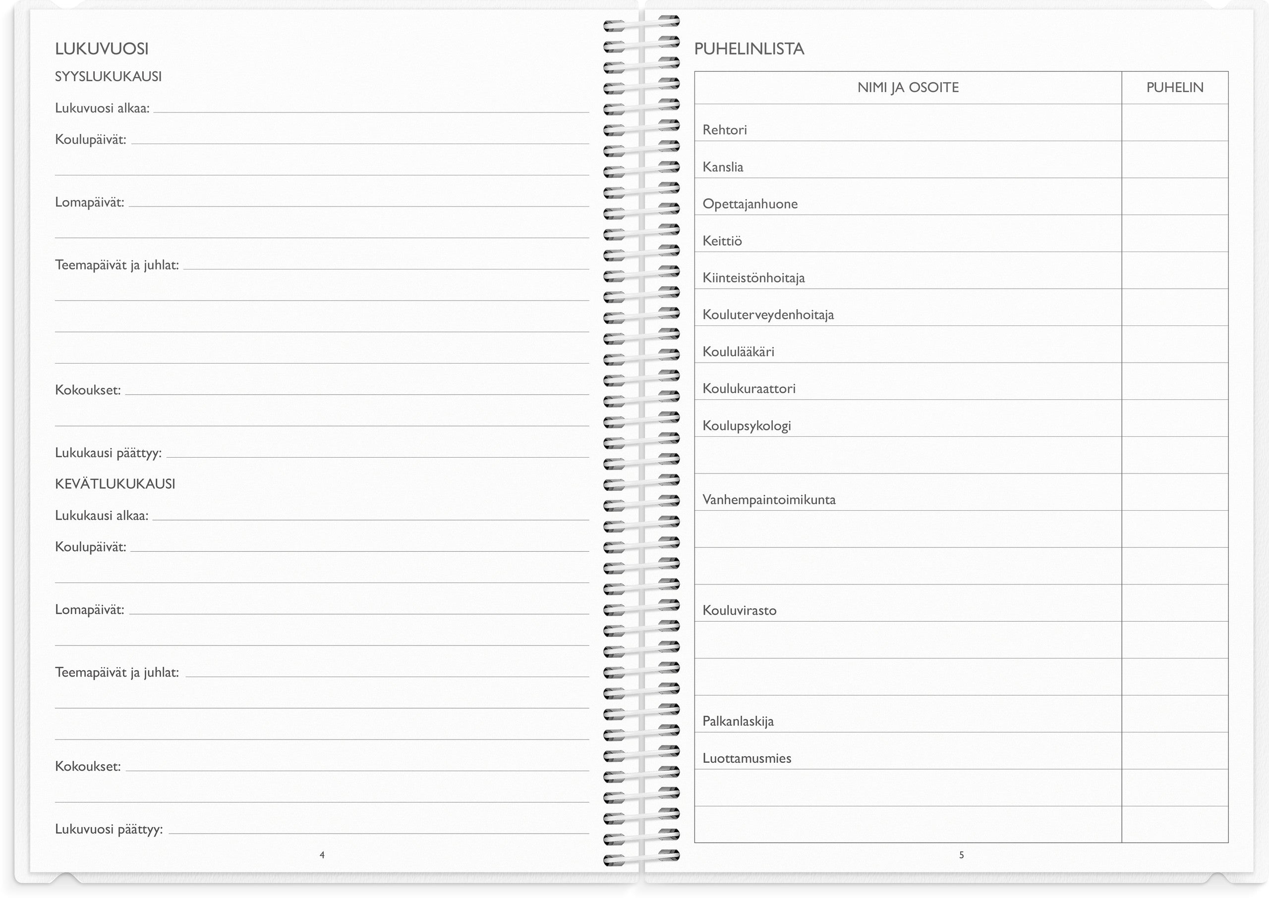 Opettajan tuntimuistio A5 26/27