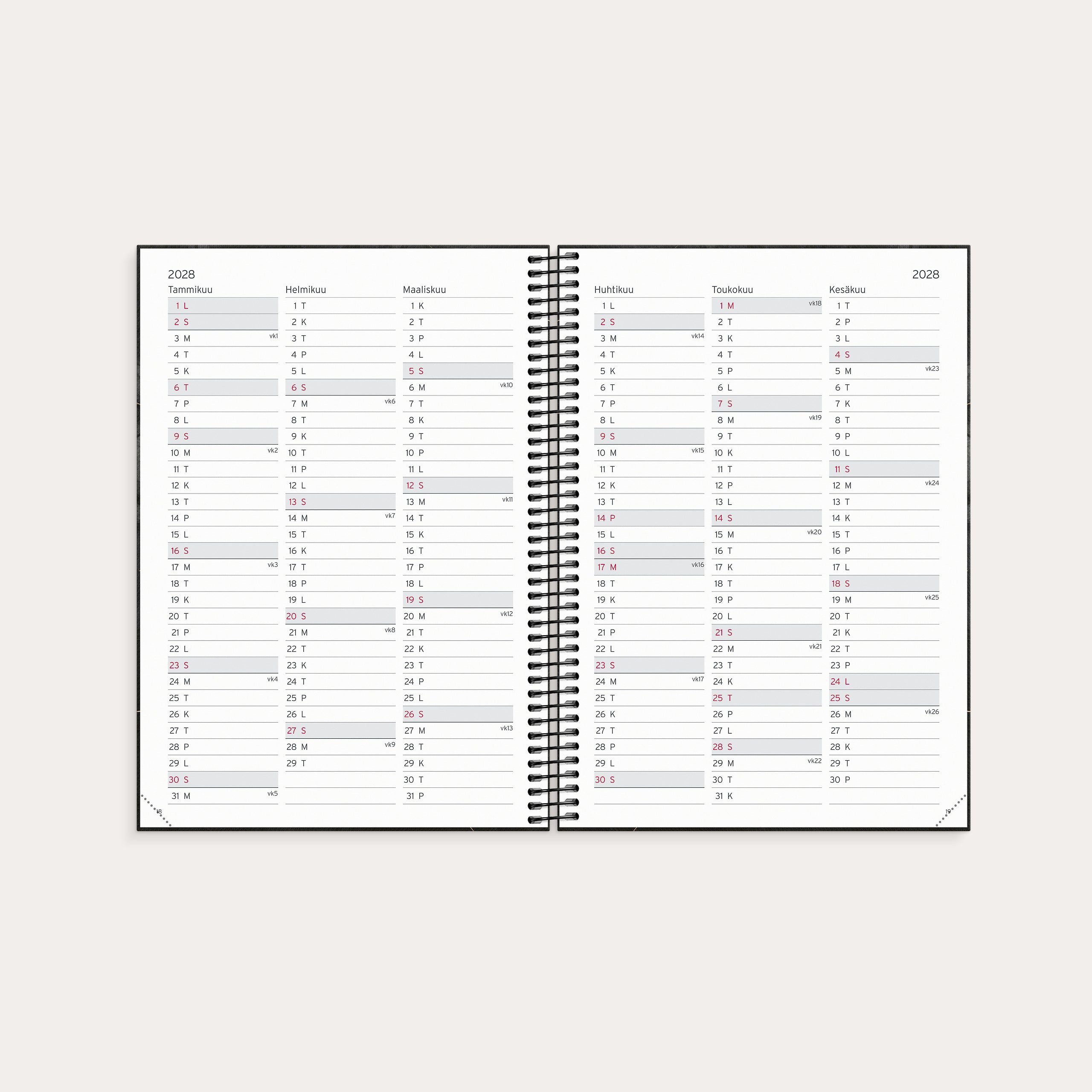 Opettajan suunnitelmakalenteri B5 26/27 – detail view