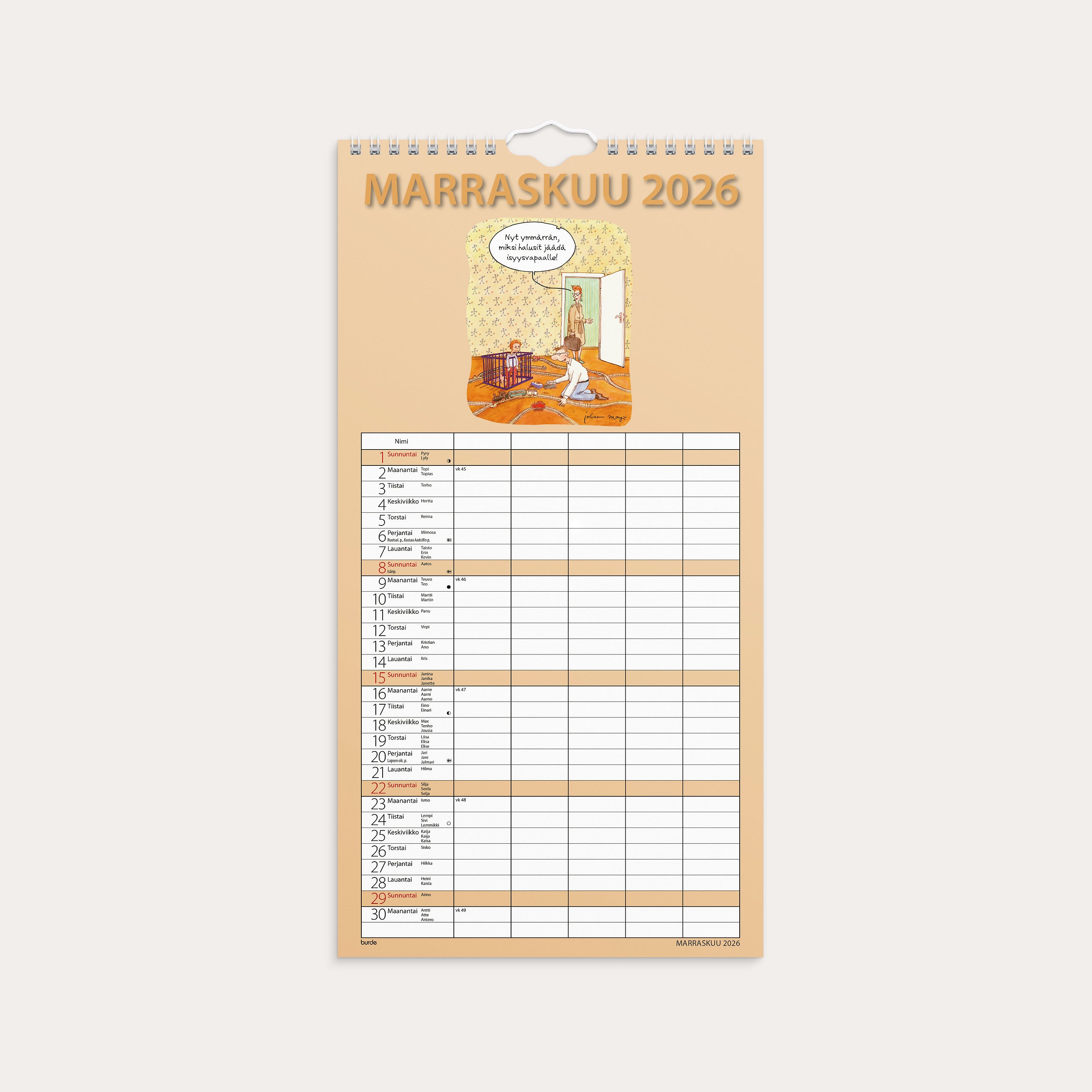 Perhekalenteri Hauska 26/27 – detail view