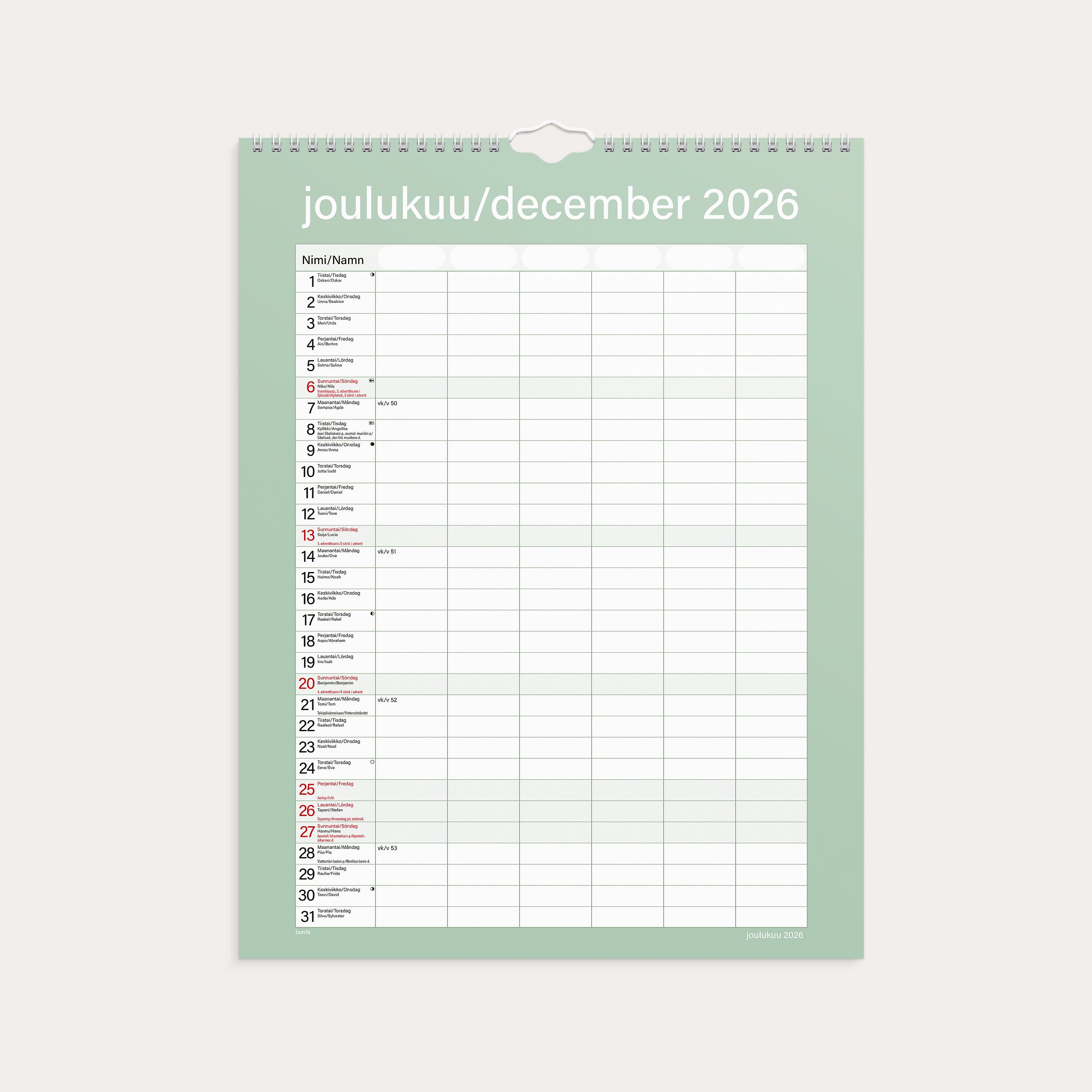 Perhekalenteri Kätevä 26/27