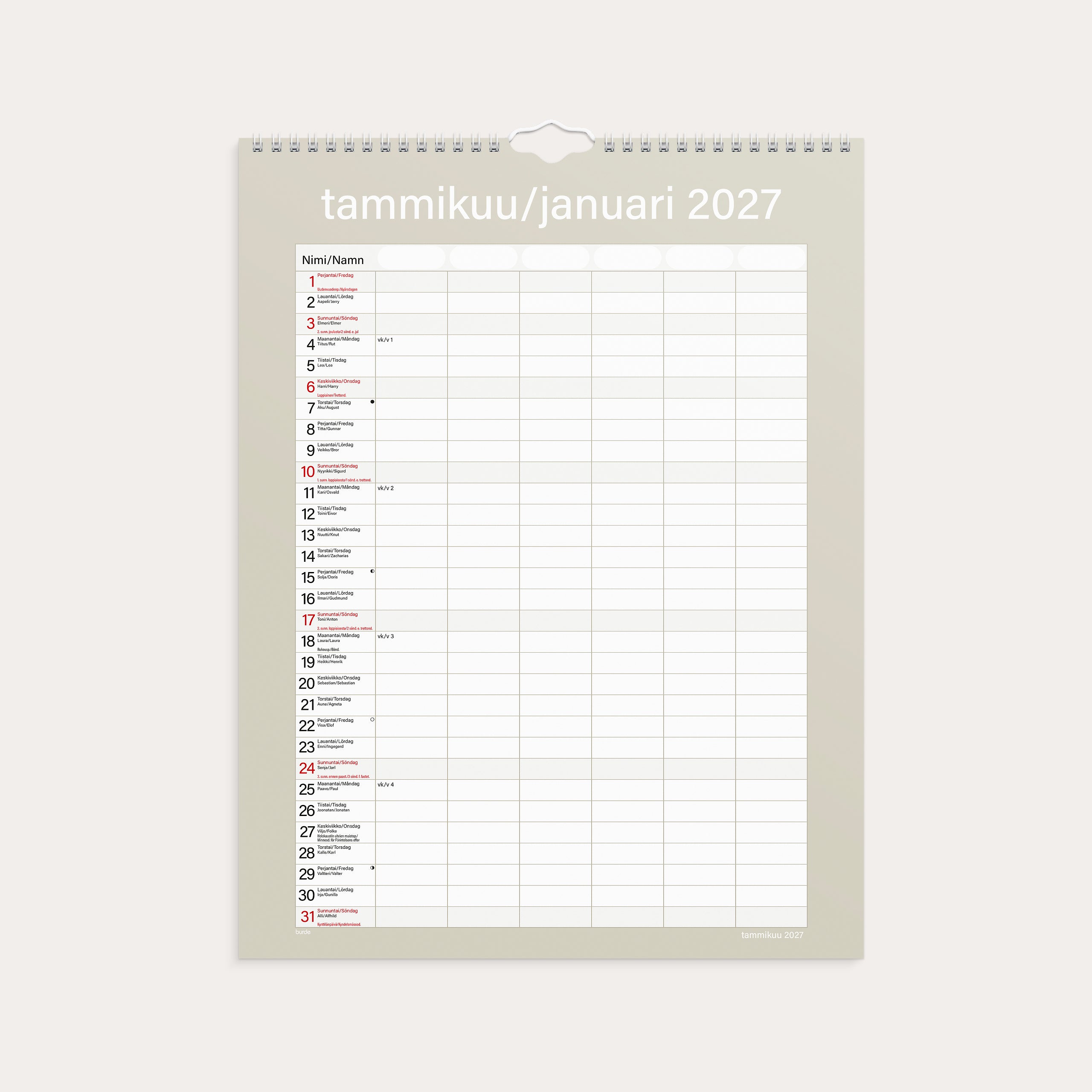 Perhekalenteri Kätevä 26/27