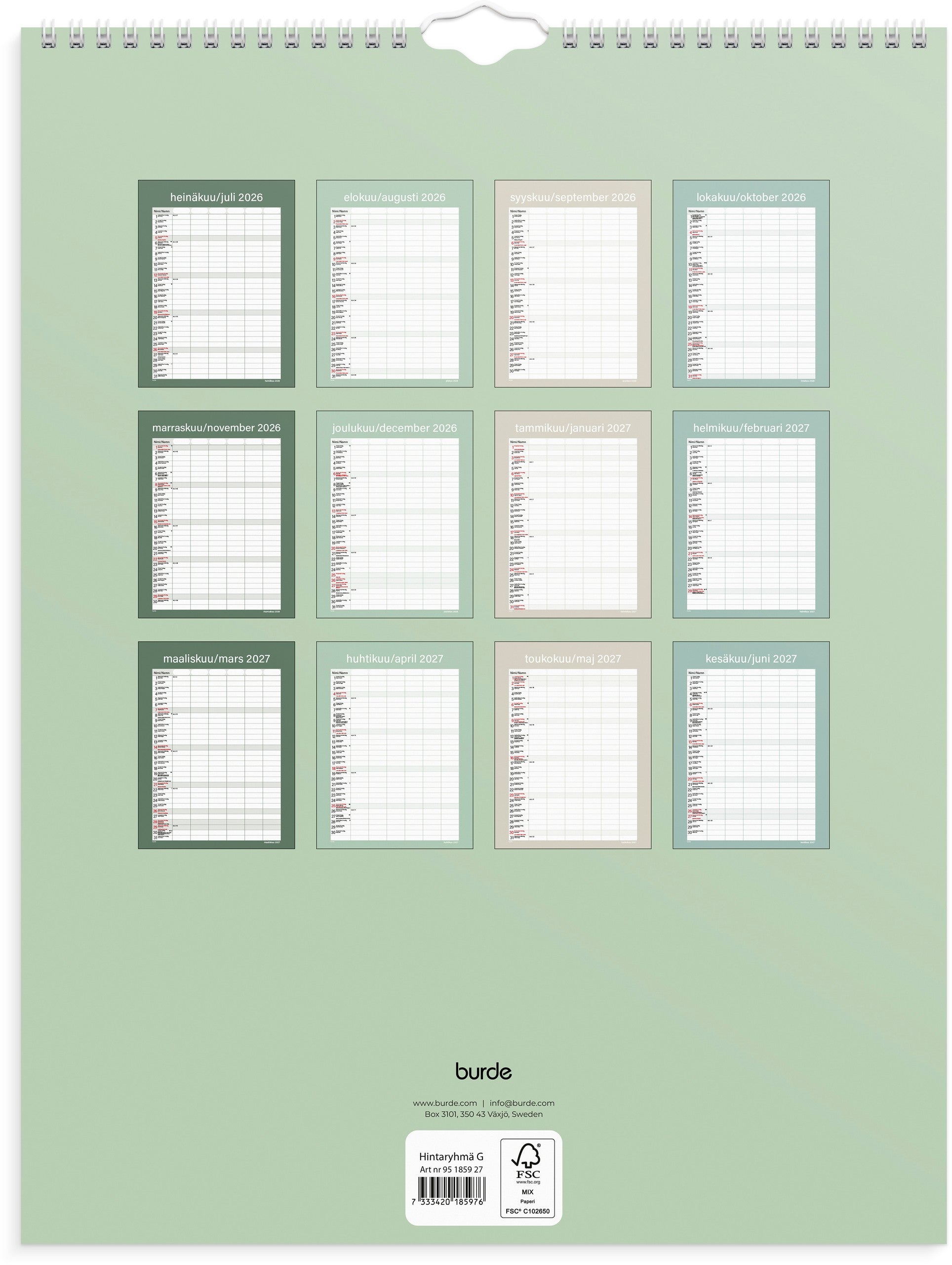 Perhekalenteri Kätevä 26/27