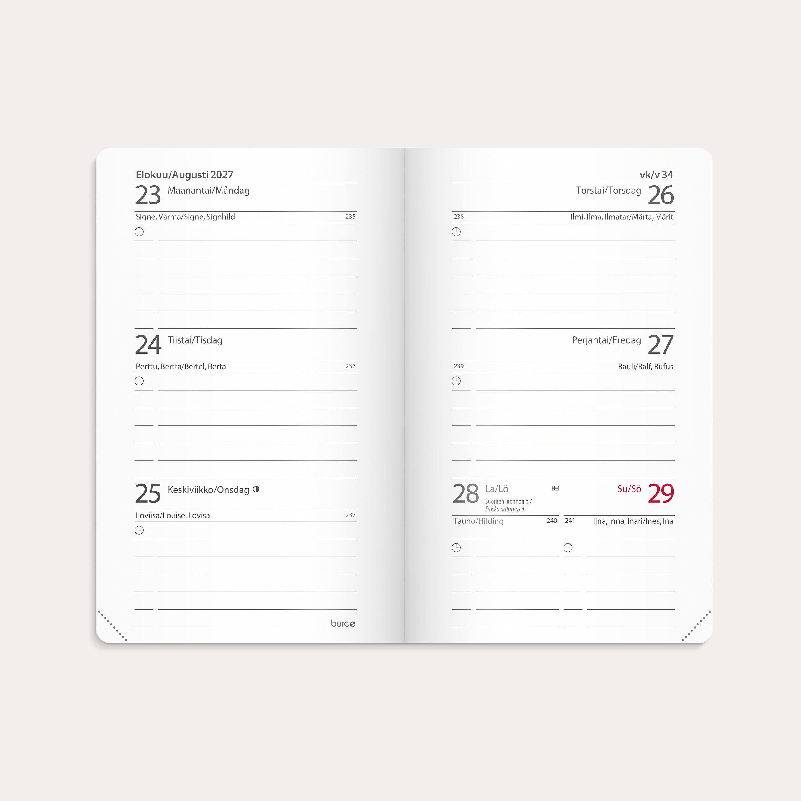 Taskukalenteri Mini 26/27 musta