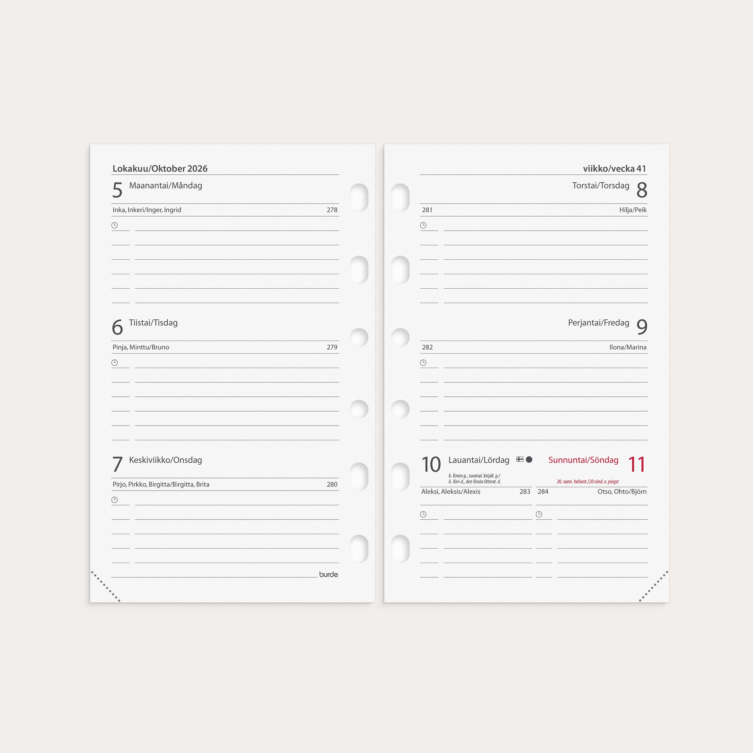 Compact refill calendar 18 month 26/27