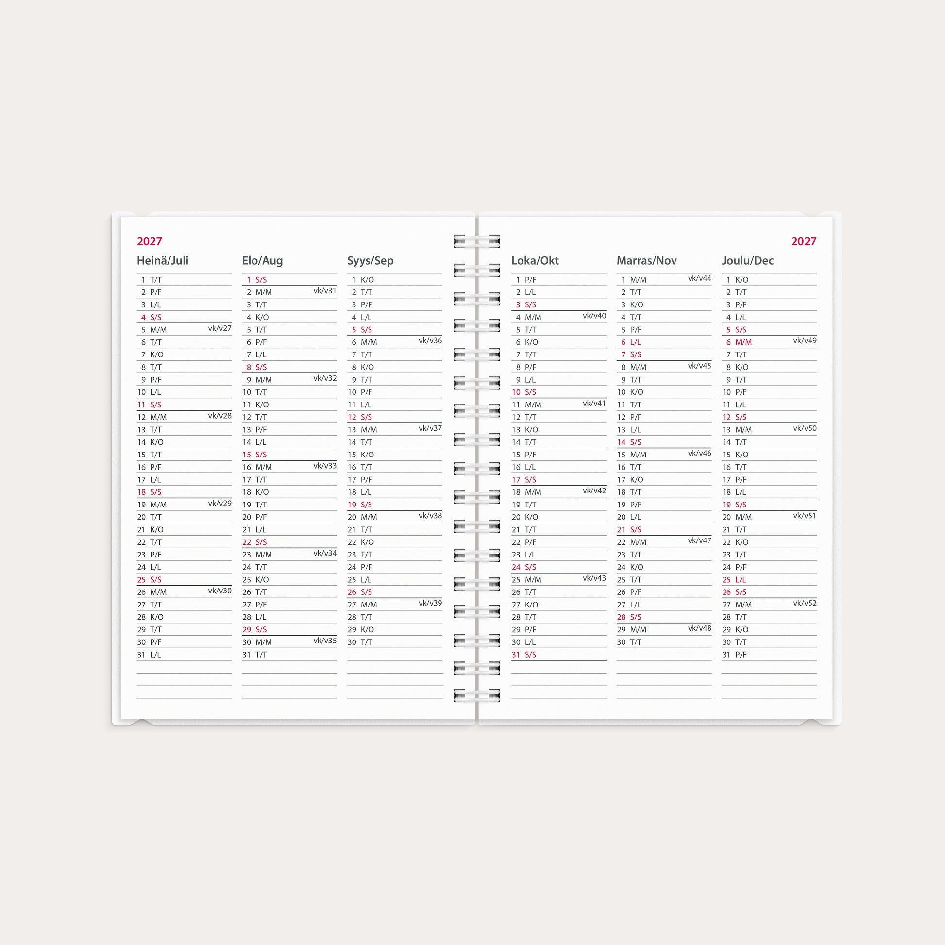 Kalenteri Senator 4in1 A6 26/27 – detail view