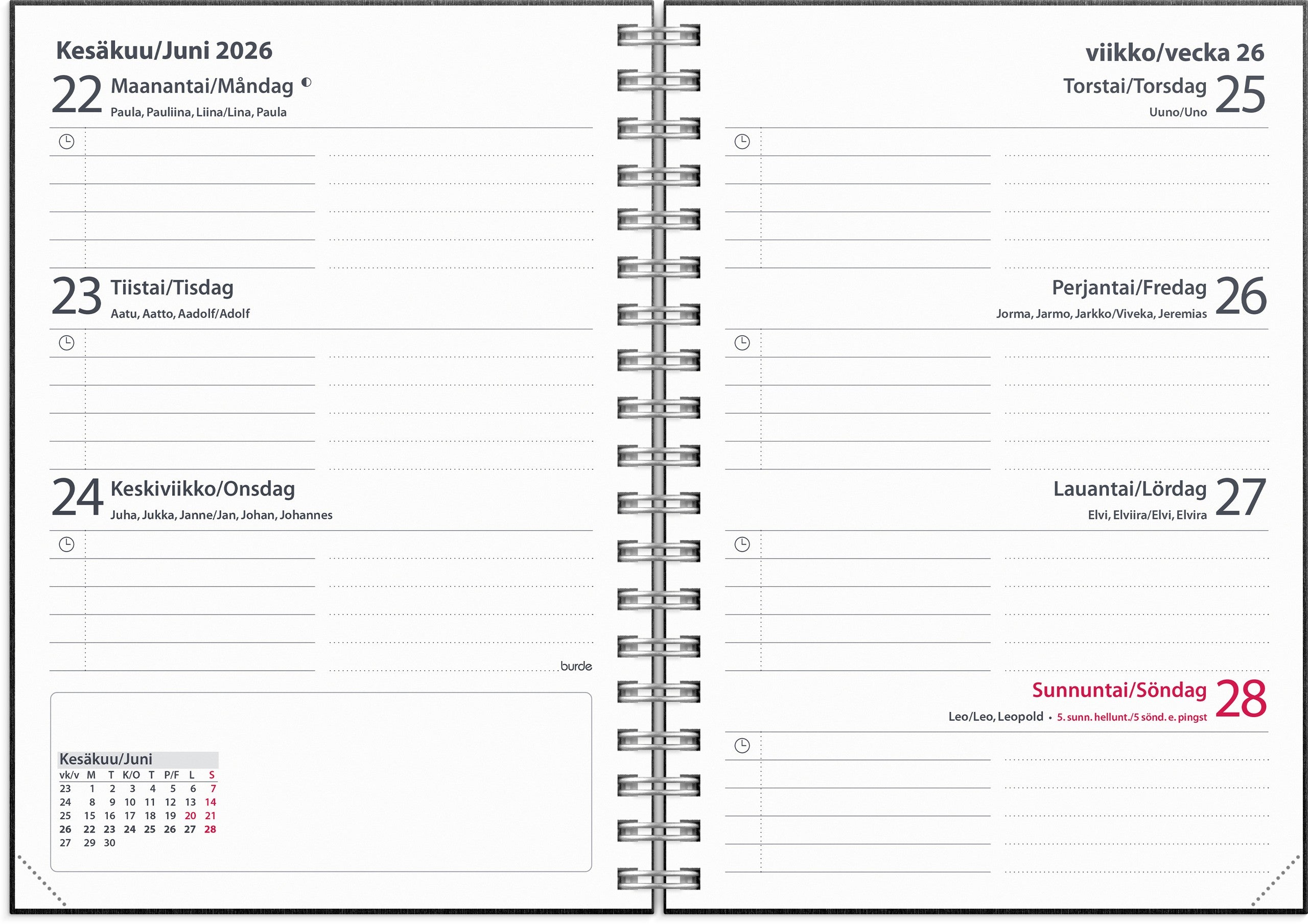 Kalenteri Senator Ariane A6 26/27 musta