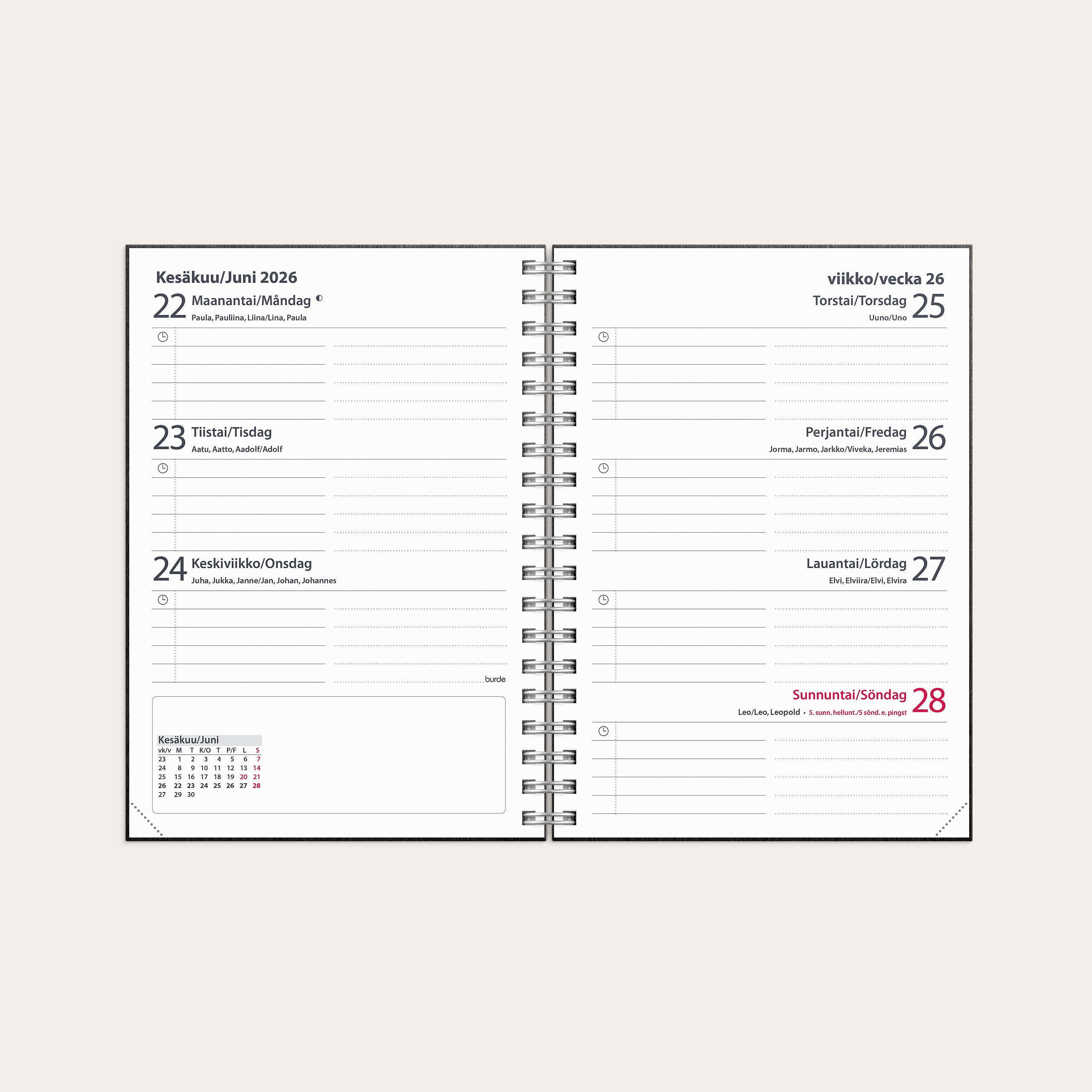 Kalenteri Senator Ariane A6 26/27 musta