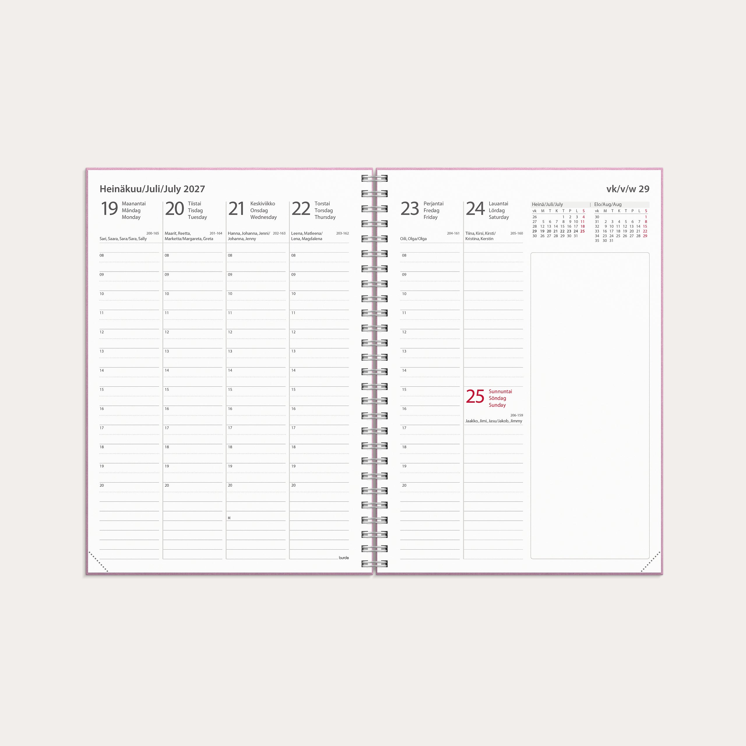 Kalenteri Study Ariane A5 26/27 roosa