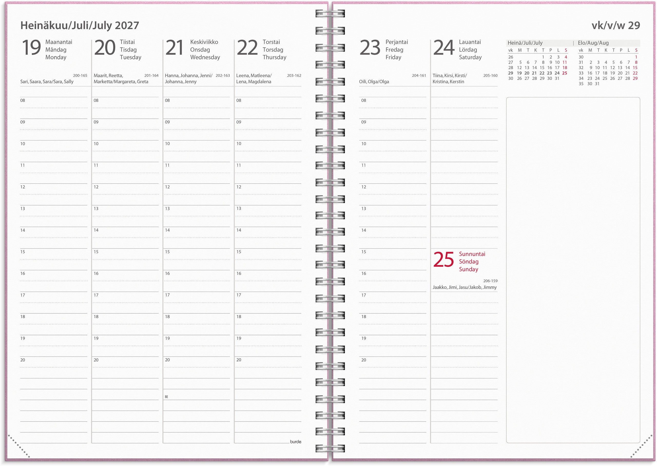 Kalenteri Study Ariane A5 26/27 roosa