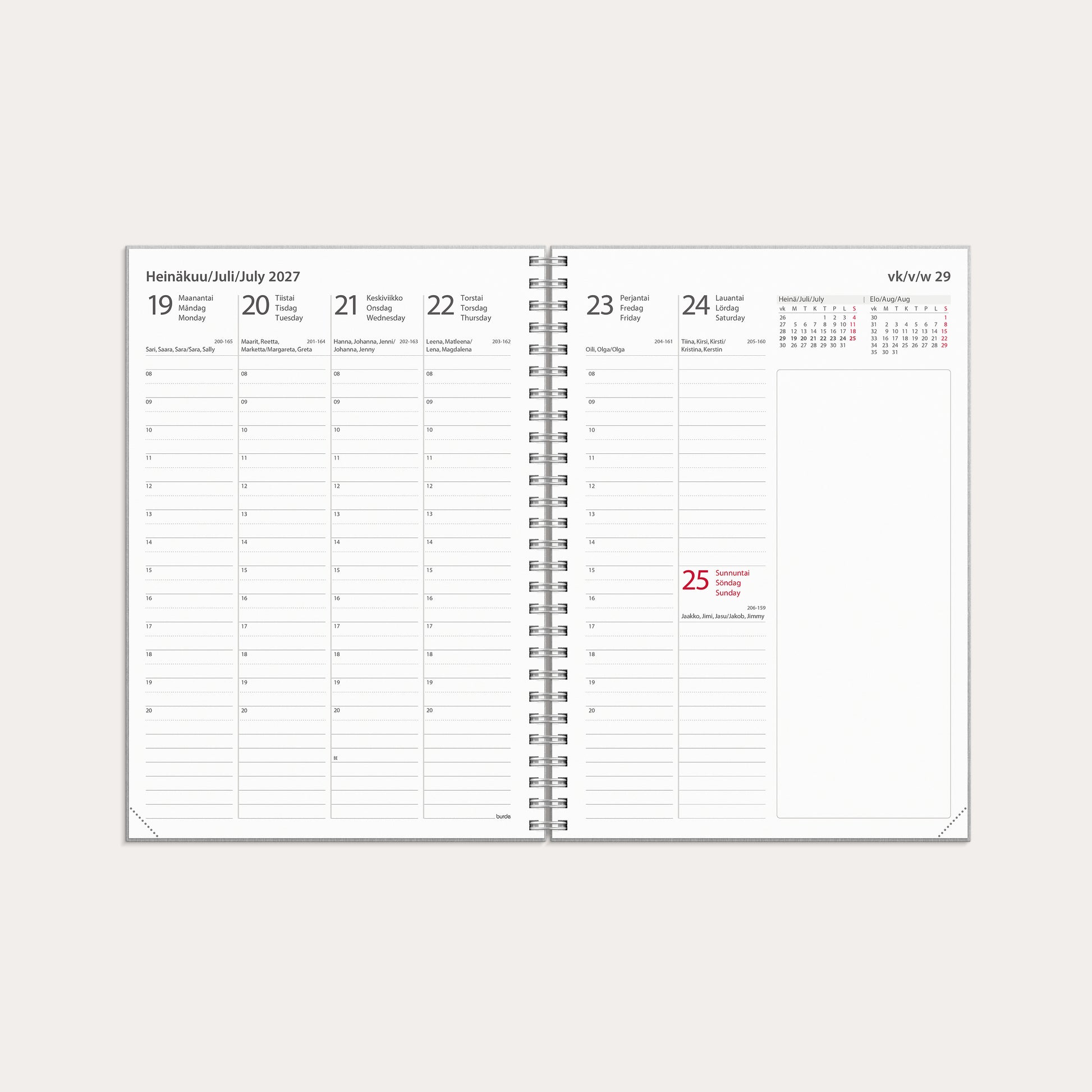 Kalenteri Study Ariane A5 26/27 hopea – detail view