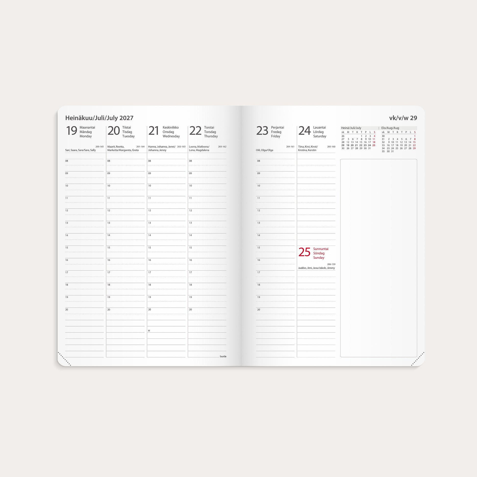 Kalenteri Study Eden A5 26/27 – detail view