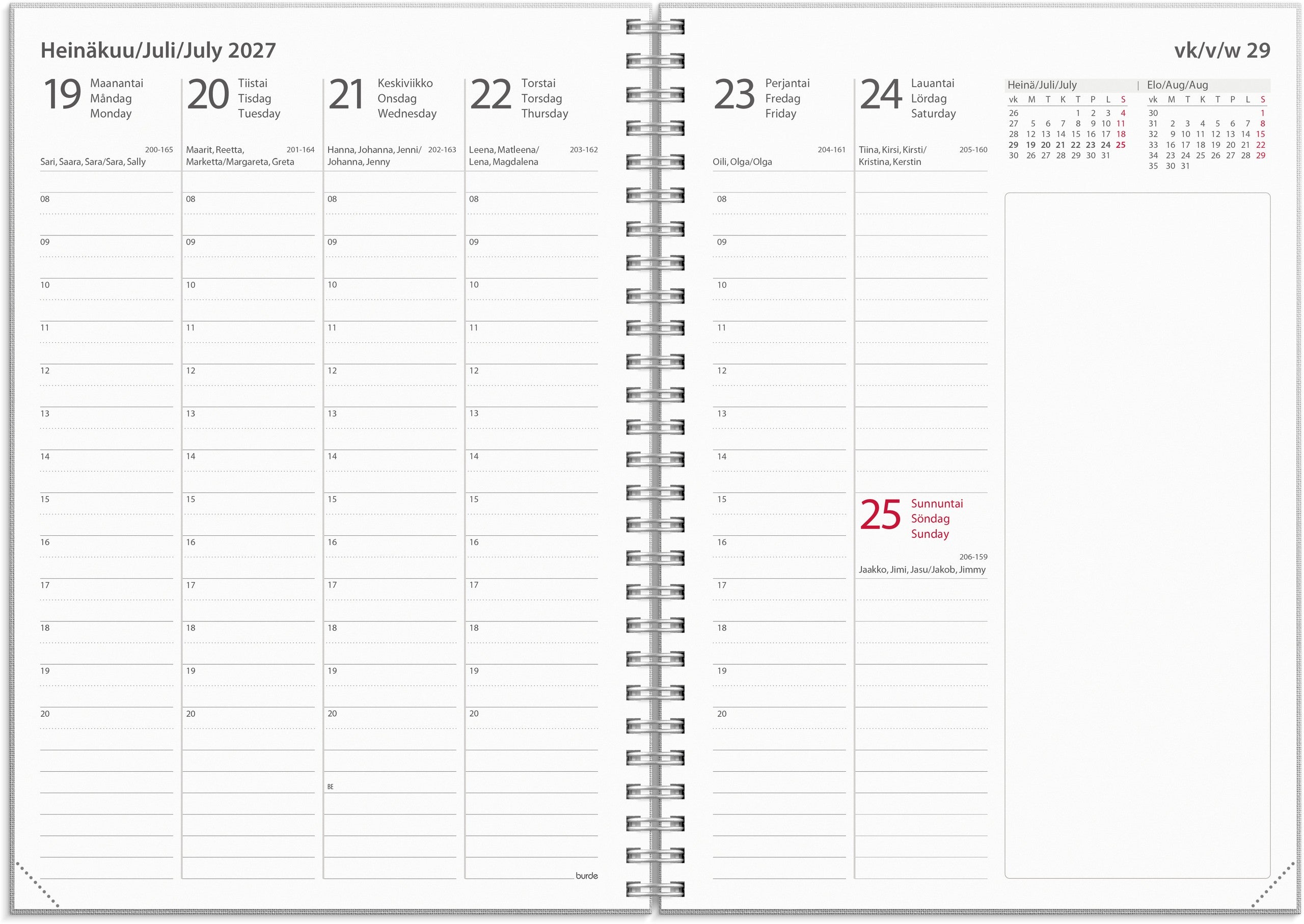 Kalenteri Study Textile A5 26/27 vaaleanharmaa