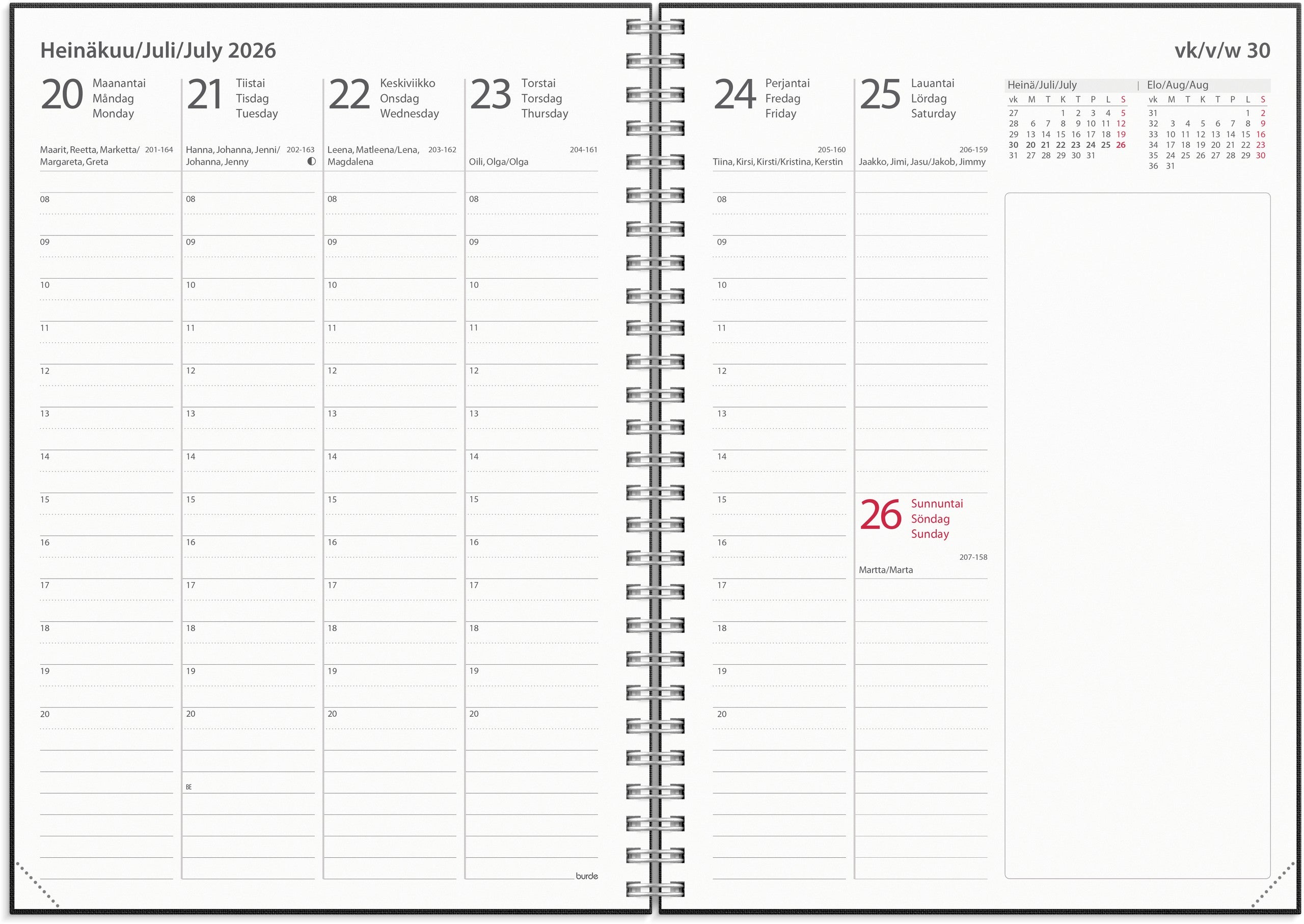 Kalenteri Study Textile A5 26/27 musta