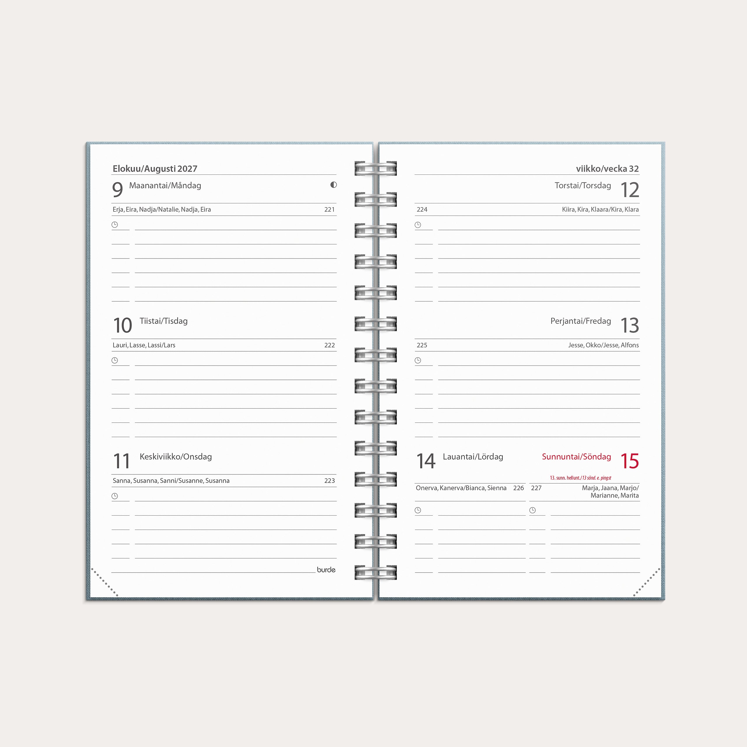 Kalenteri Compact Textile 26/27 vaaleansininen