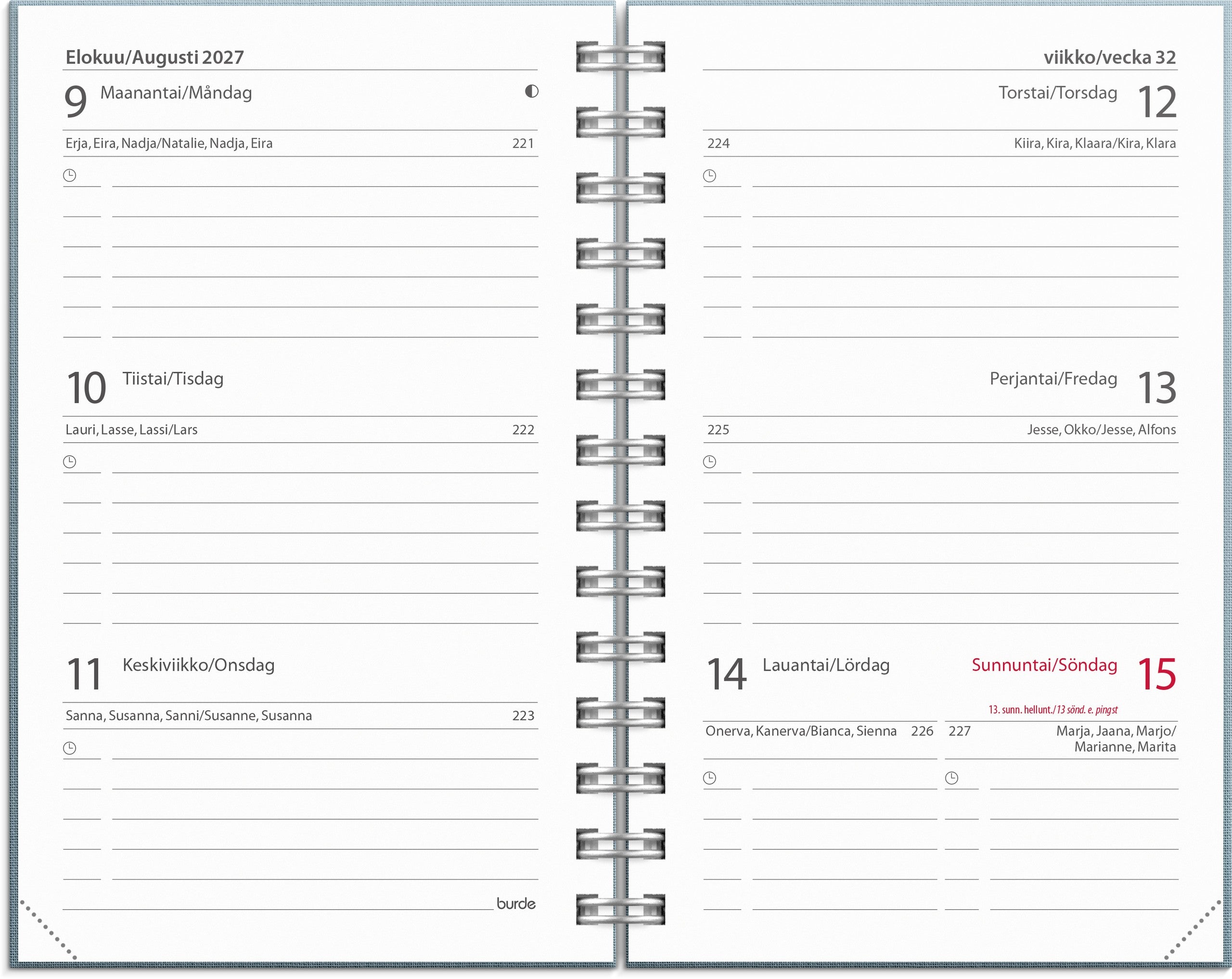 Kalenteri Compact Textile 26/27 vaaleansininen