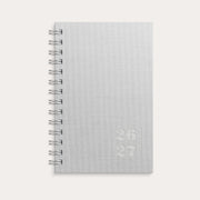 Kalenteri Compact Textile 26/27 vaaleanharmaa