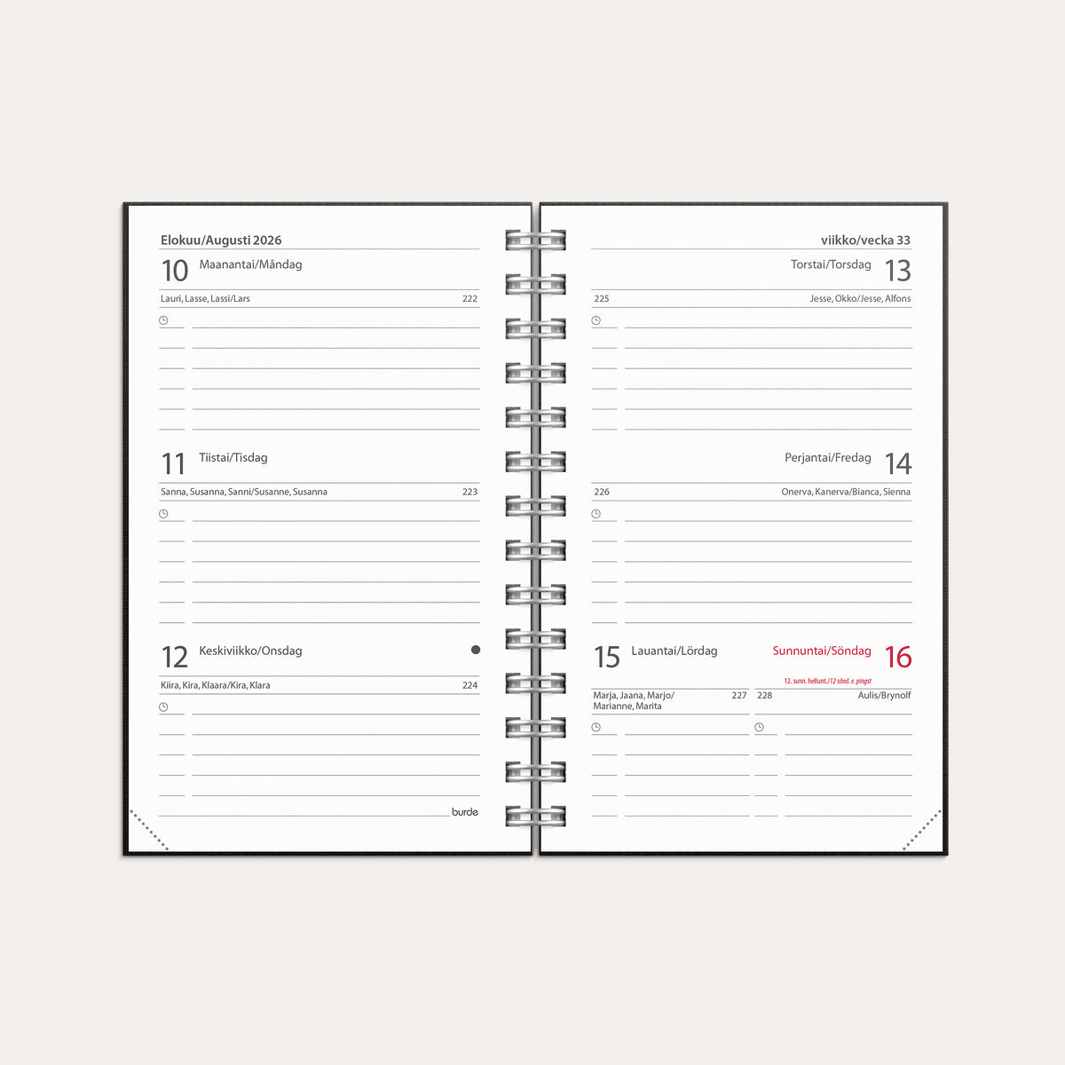 Kalenteri Compact Textile 26/27 musta