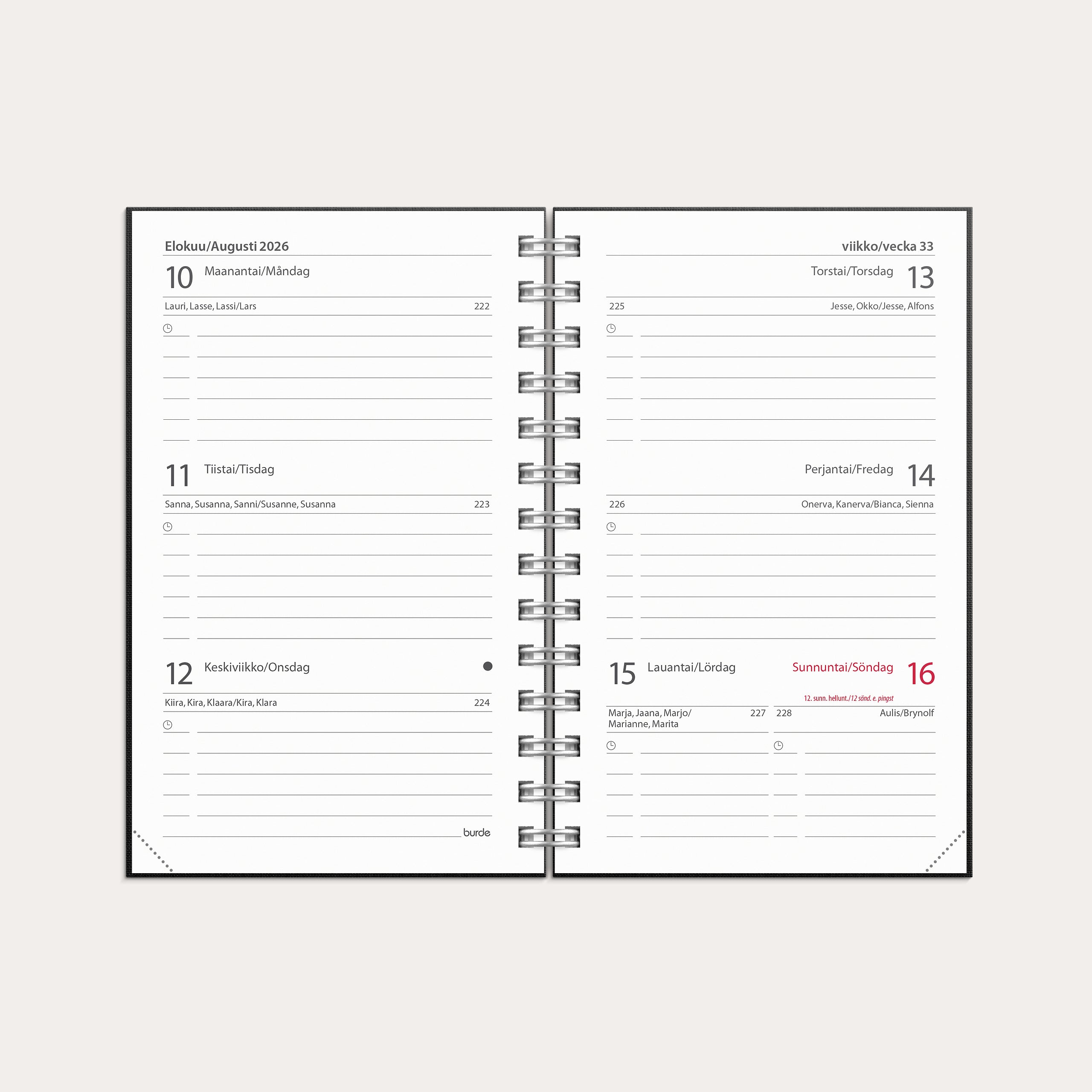 Kalenteri Compact Textile 26/27 musta