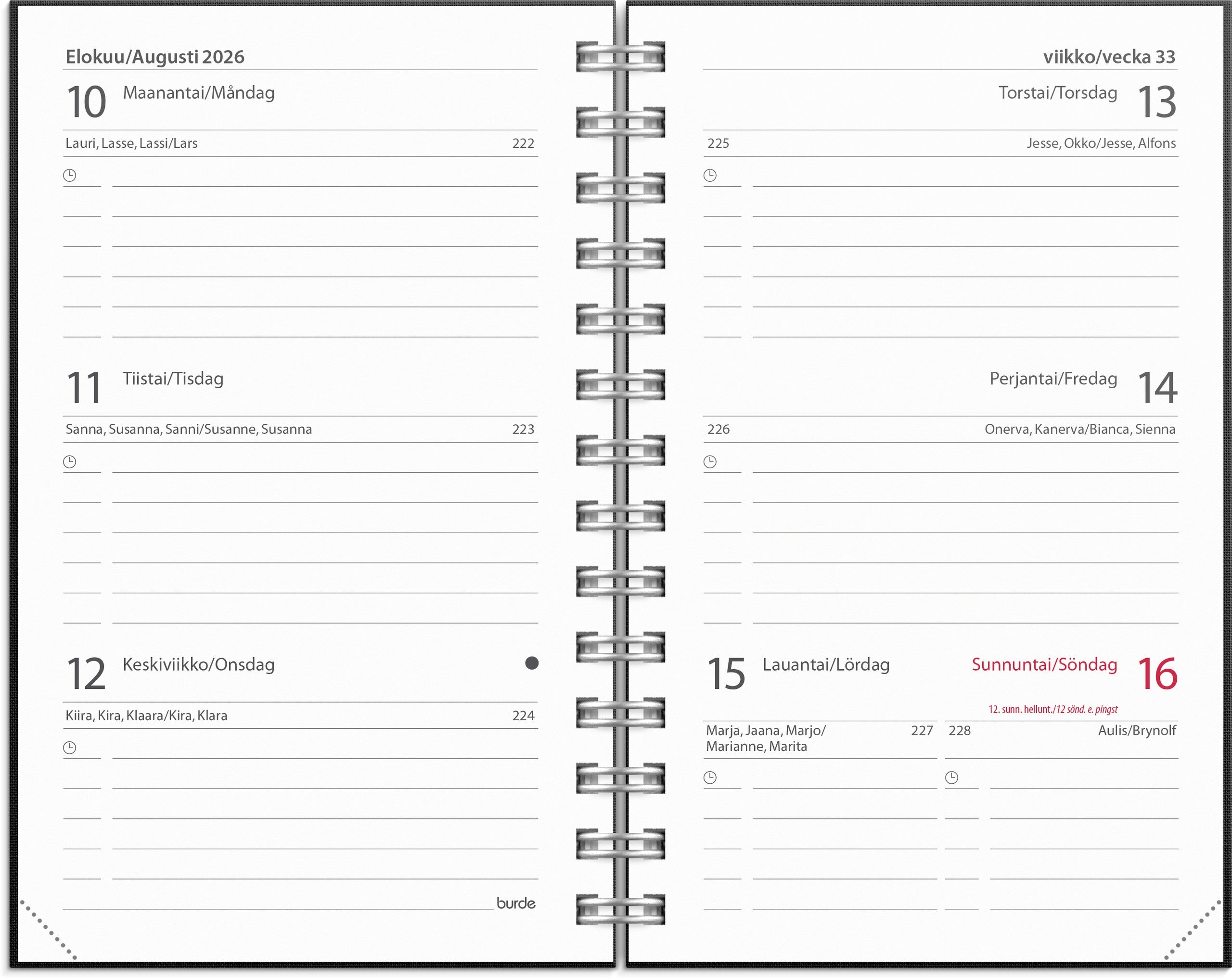 Kalenteri Compact Textile 26/27 musta