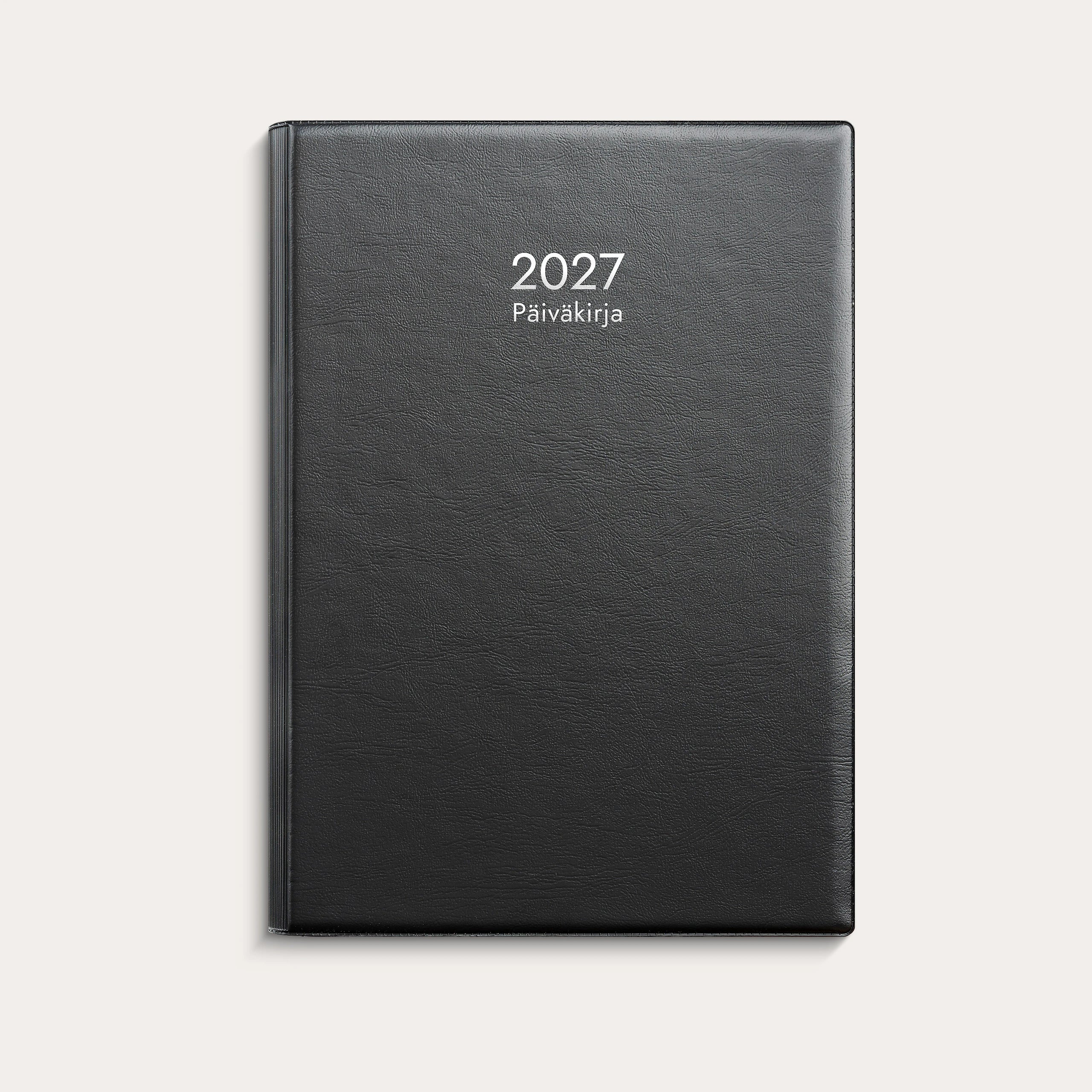 Päiväkirja 2027 musta muovi