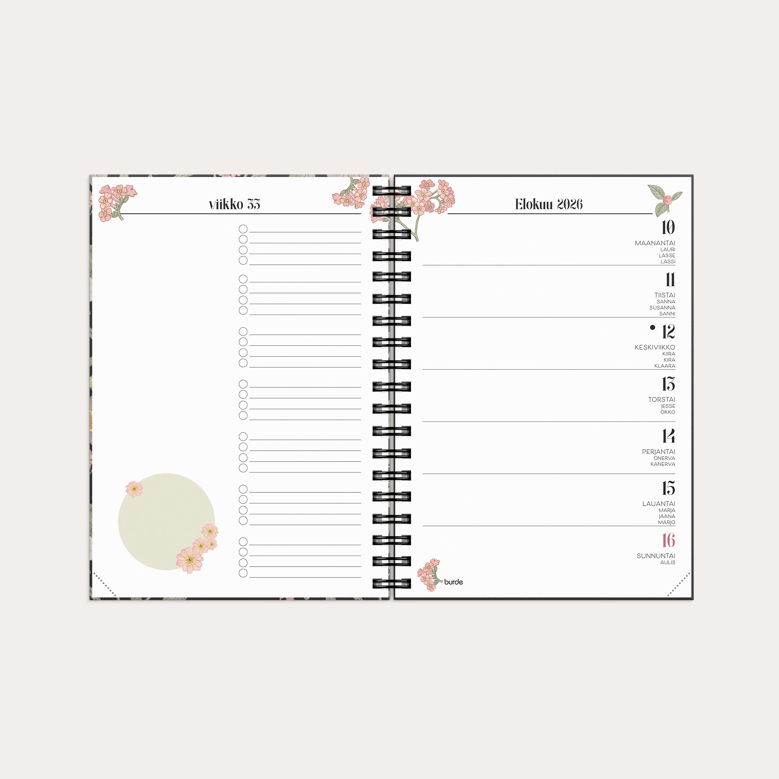 Kalender 2026 Life Planner Floral