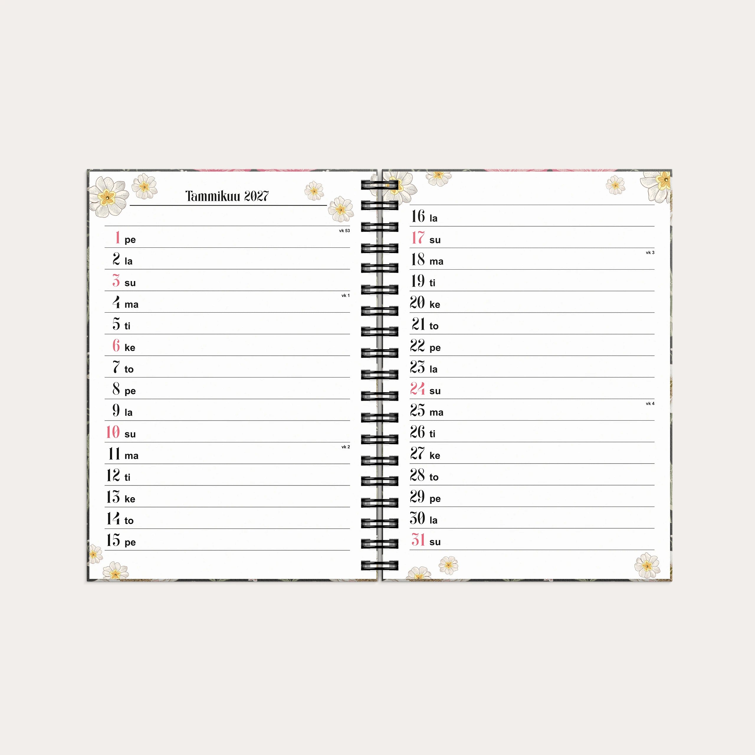 Life Planner Floral A6 2027