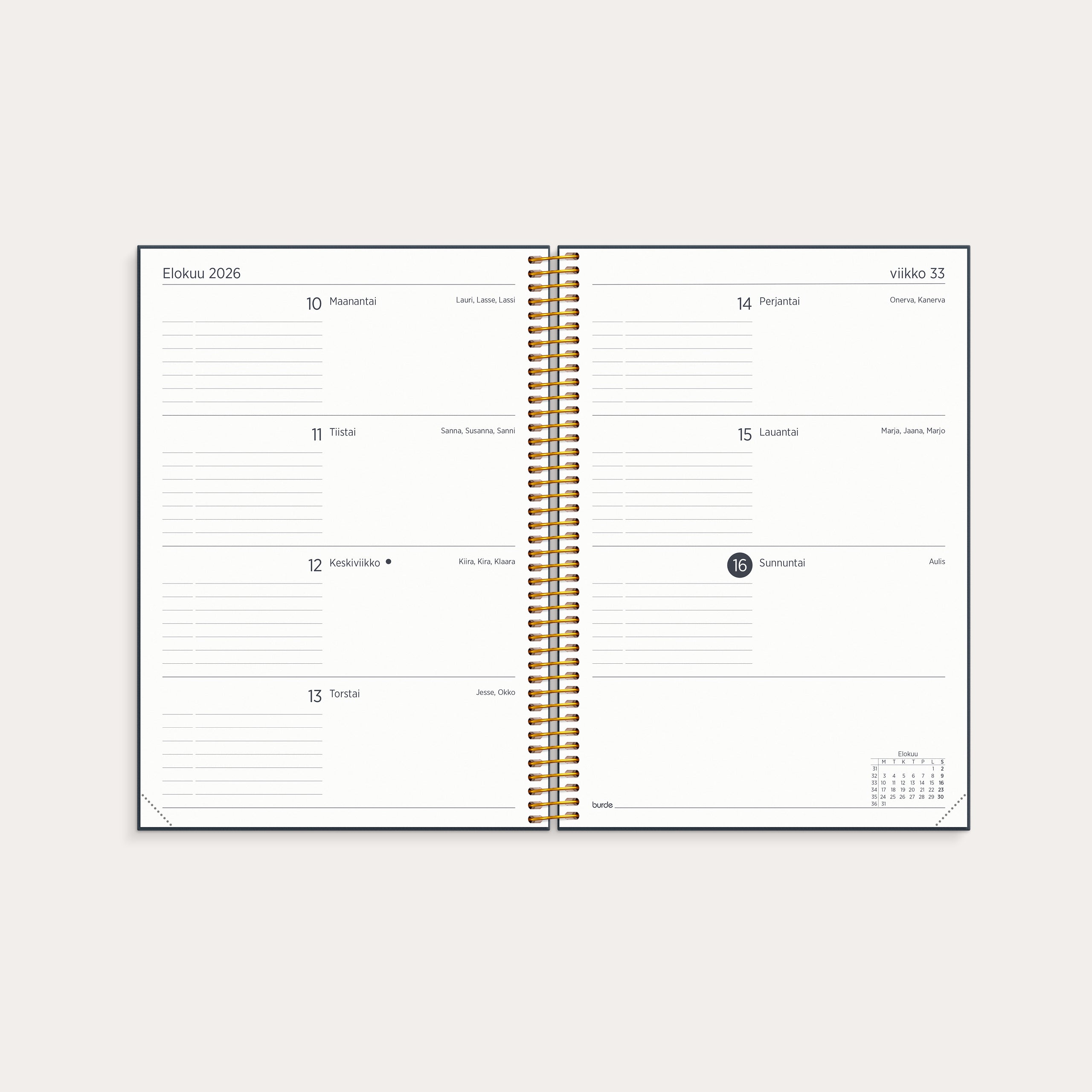 Calendar Organizer & Notes A5 2026