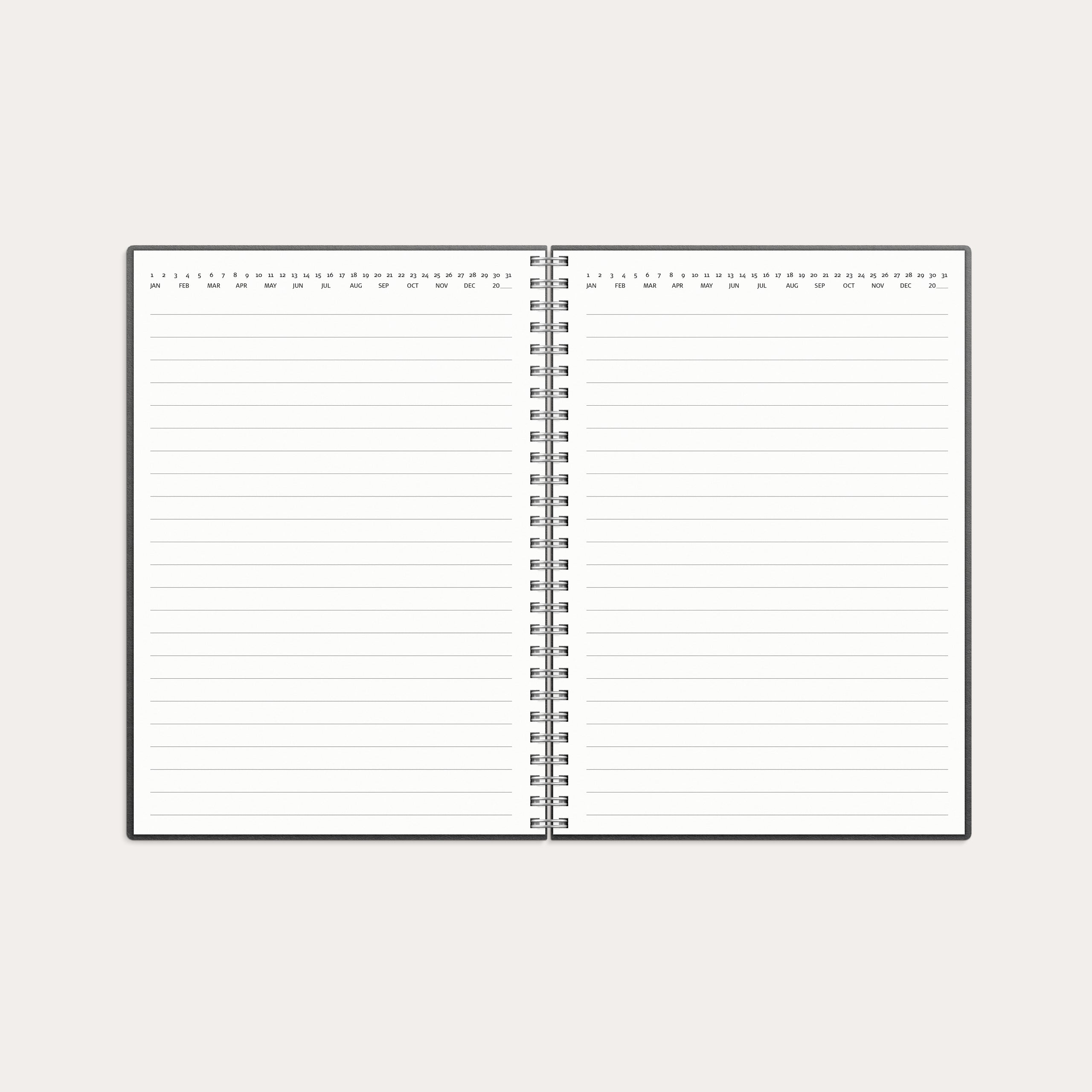 Kalender 2026 Noteskalender svart konstläder