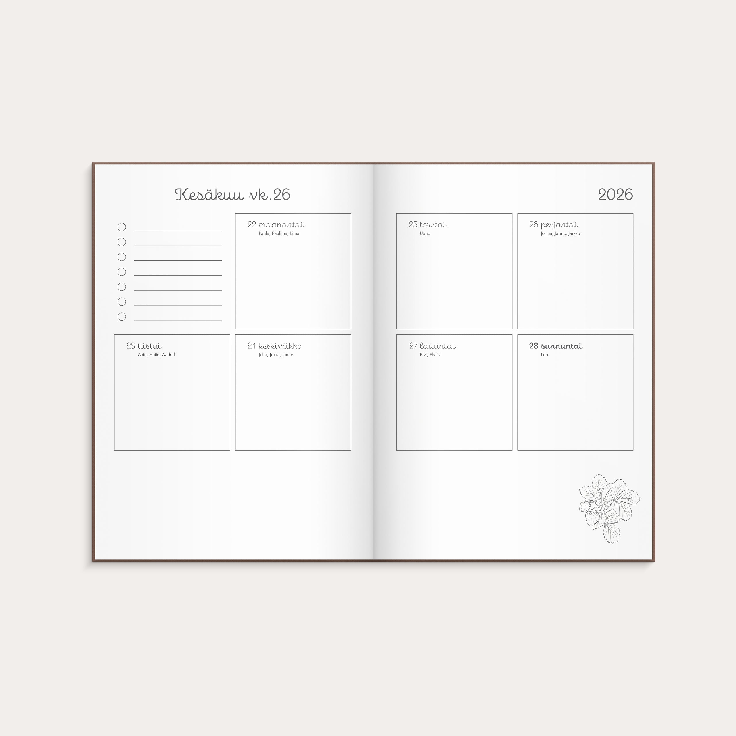 Kalender 2026 Doodle inbunden