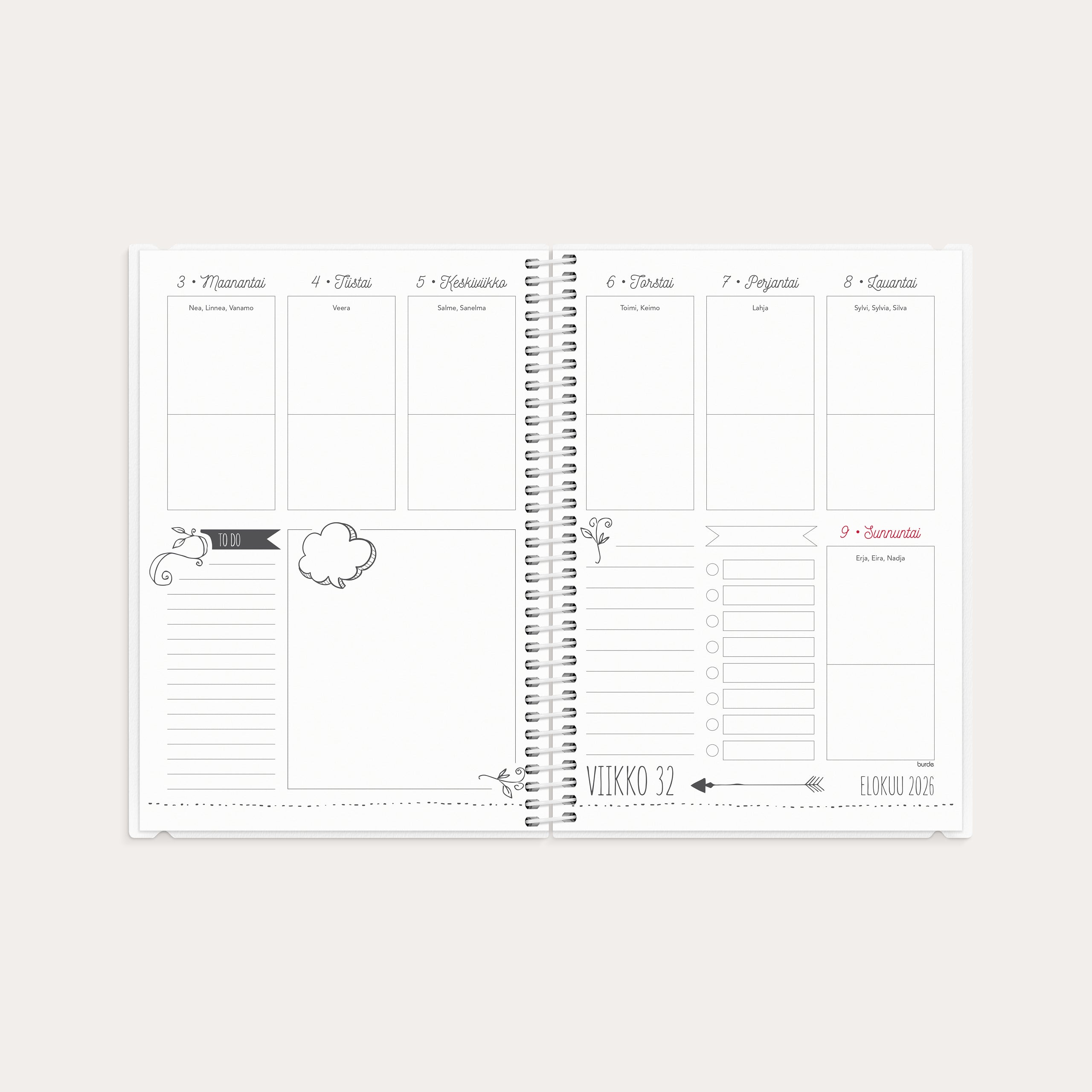 Kalenteri 2026 Scribble A5