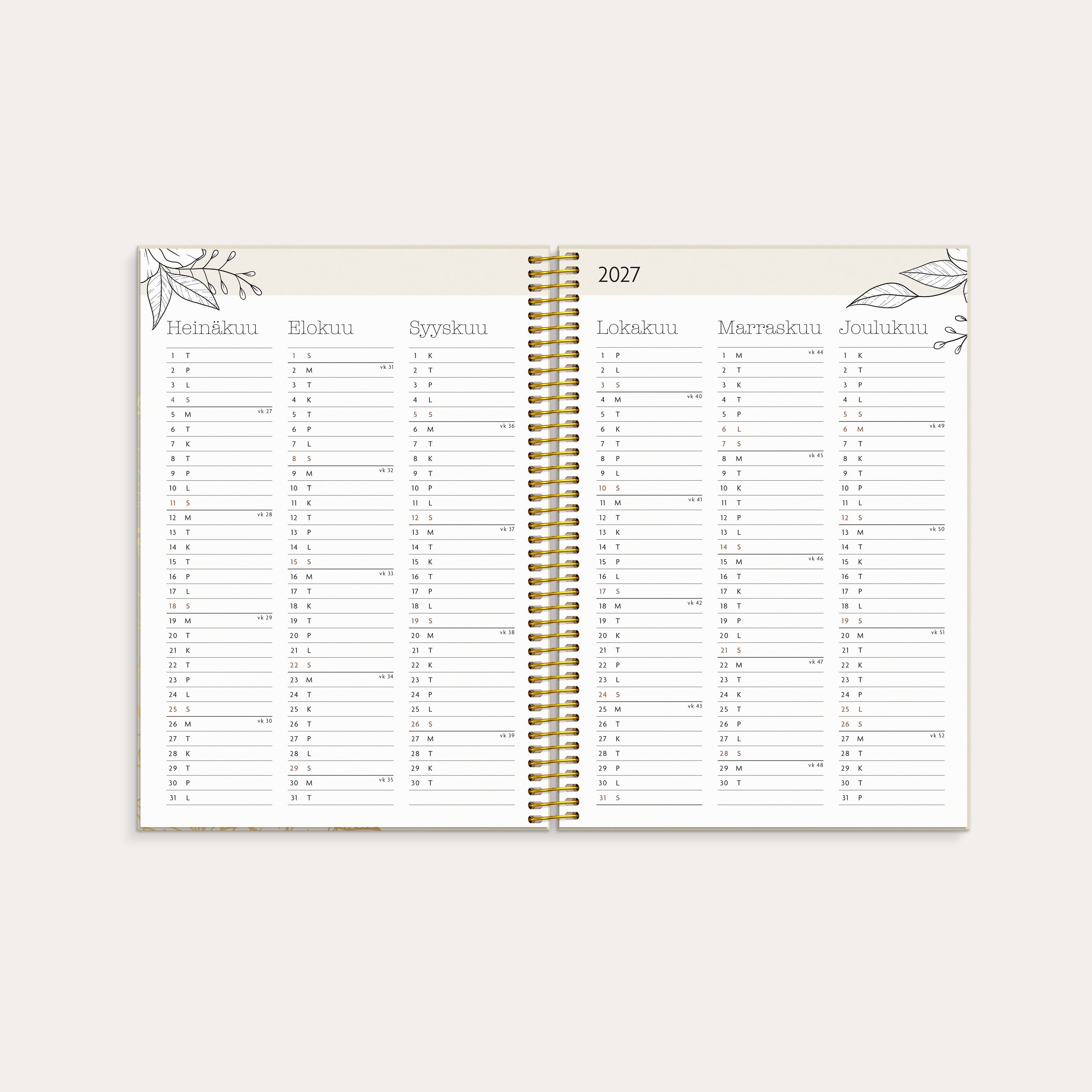 Kalender 2026 Life Planner Bloom