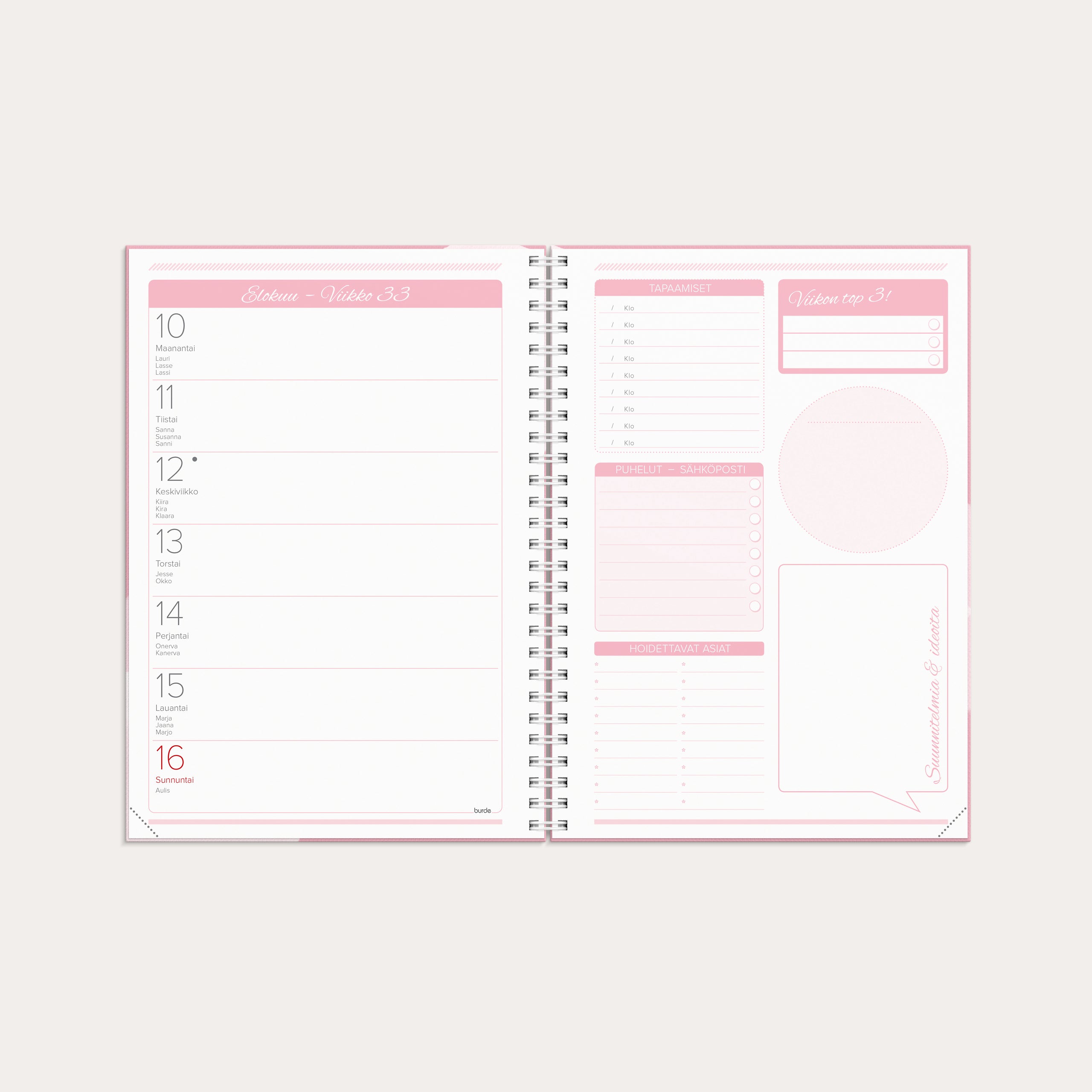 Kalender 2026 Make It Happen rosa