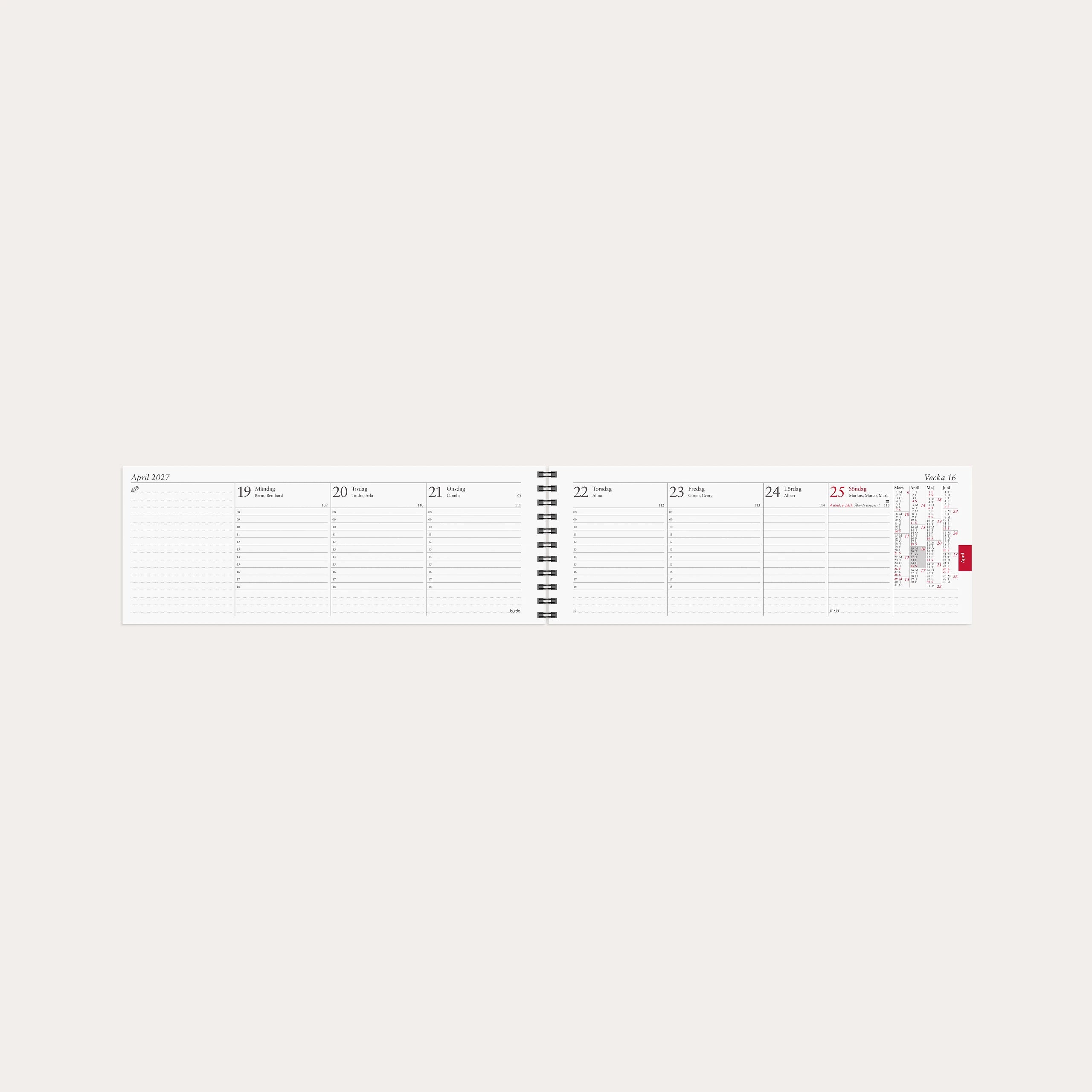 Bordskalender 2027 Tiima Plankalender