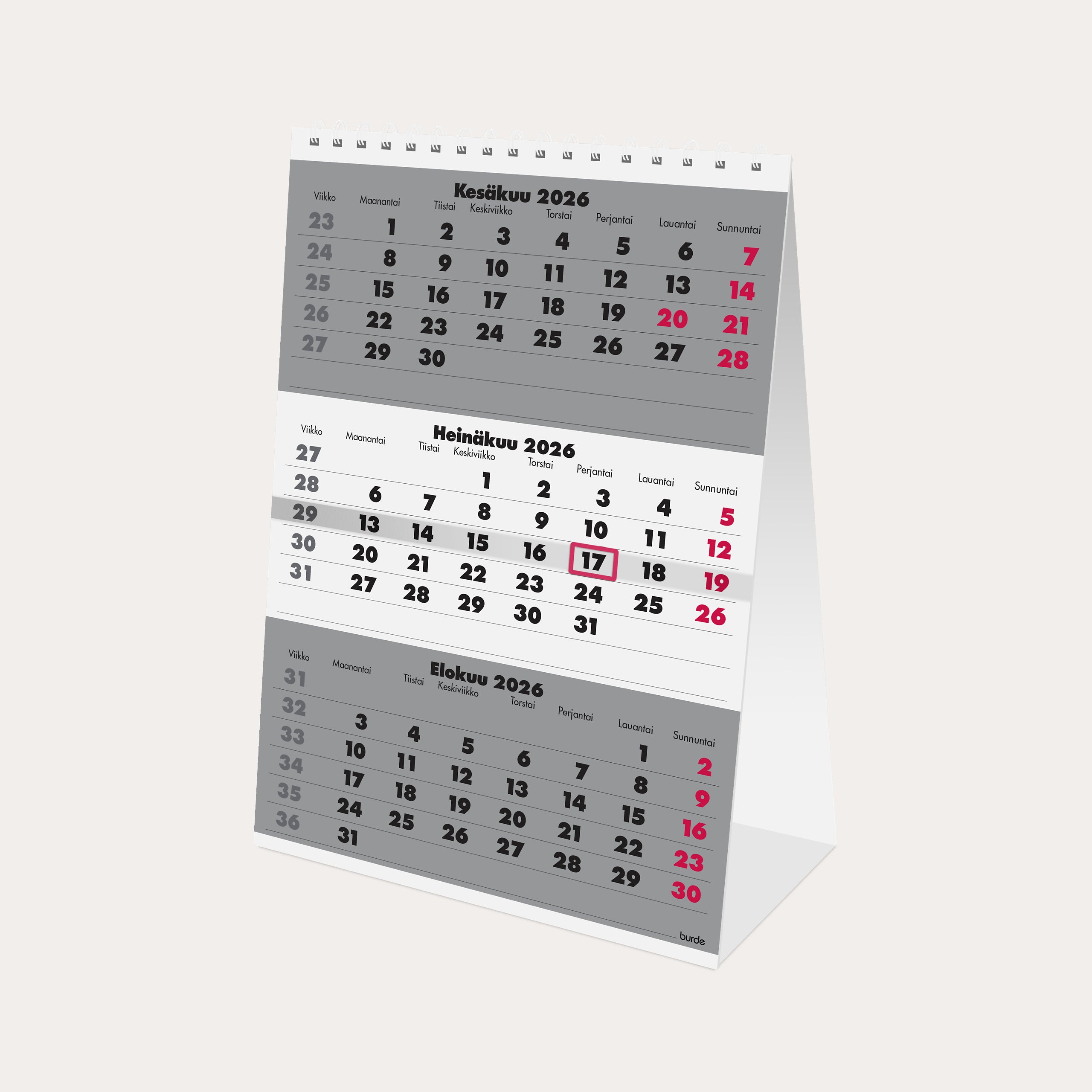 Pöytäkalenteri 2026 Triplaner