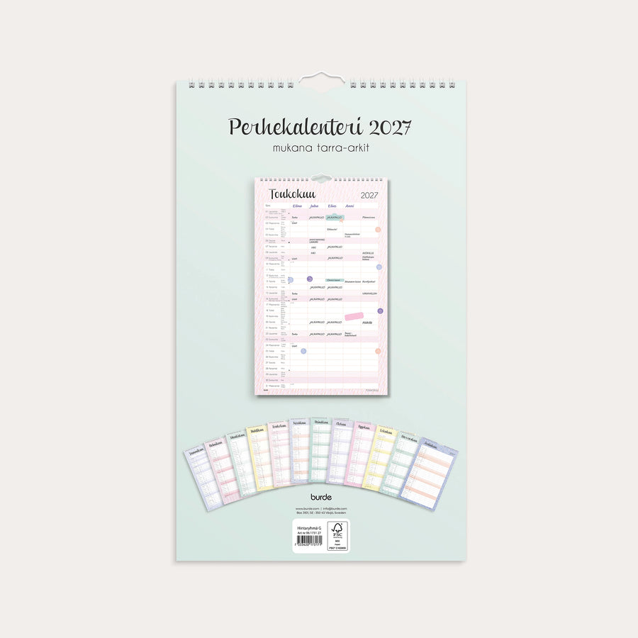 Family calendar 2027 Pastel