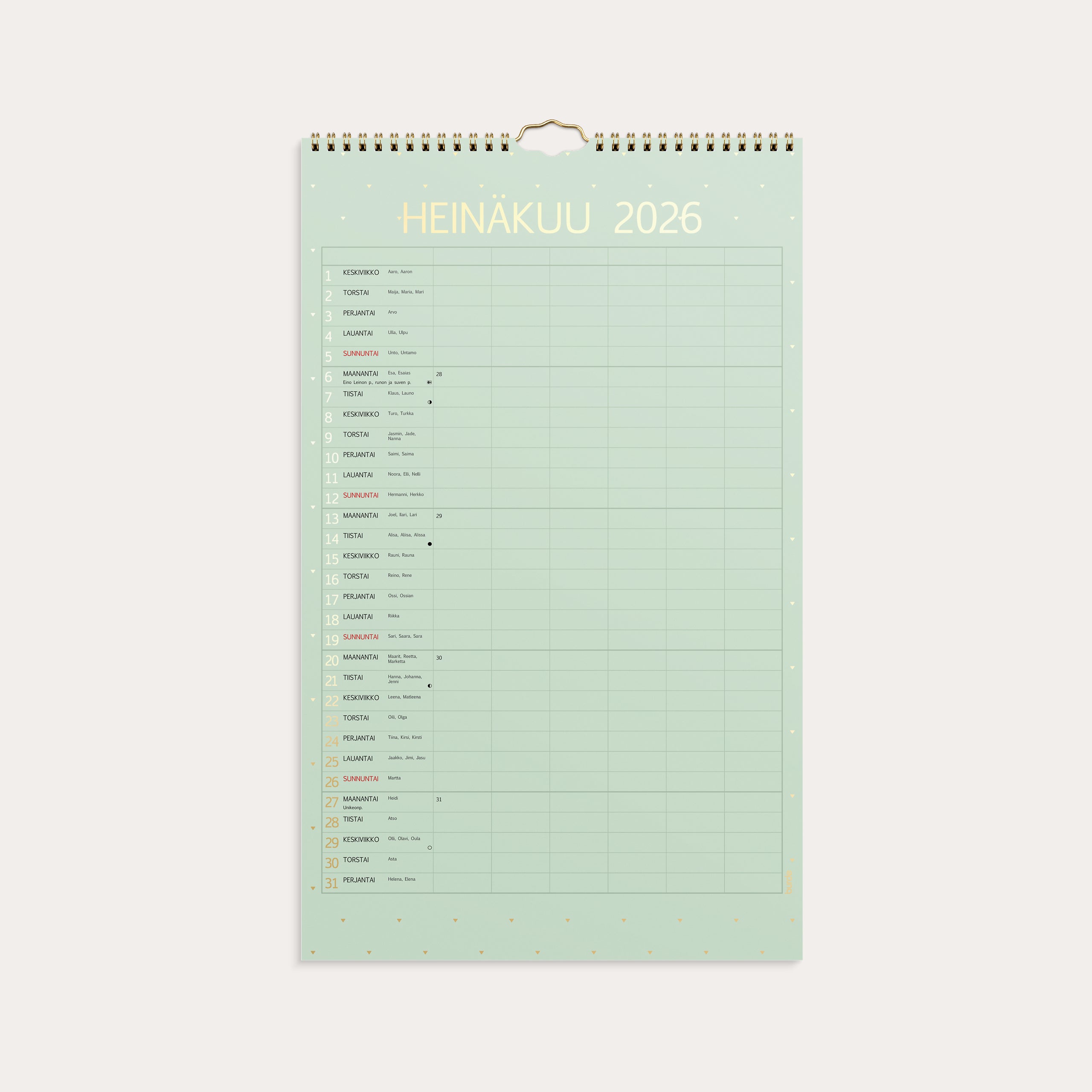 Familjekalender 2026 Color