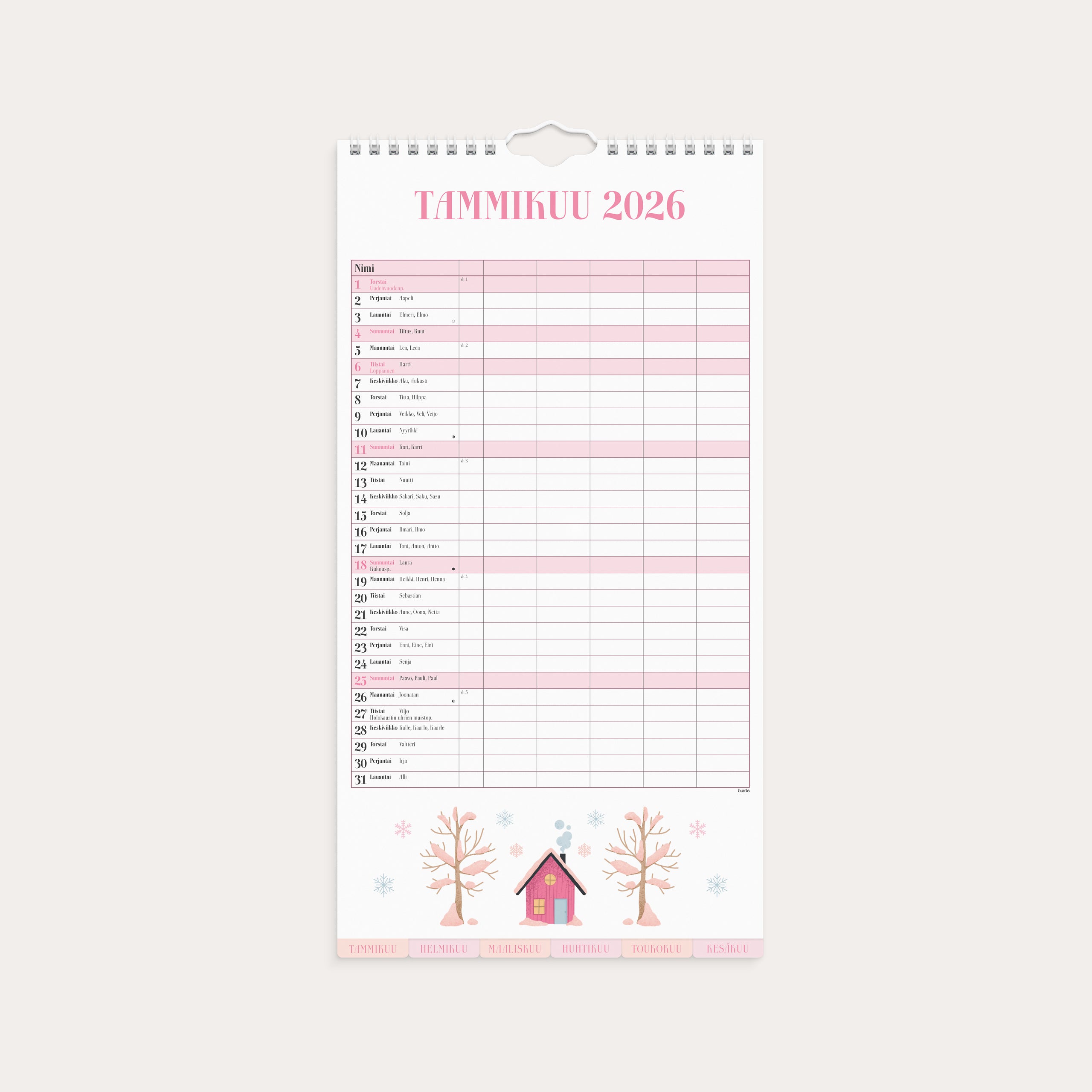 Familjekalender 2026 Annie