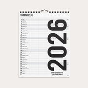 Familjekalender 2026 Black and white 5 kolumner