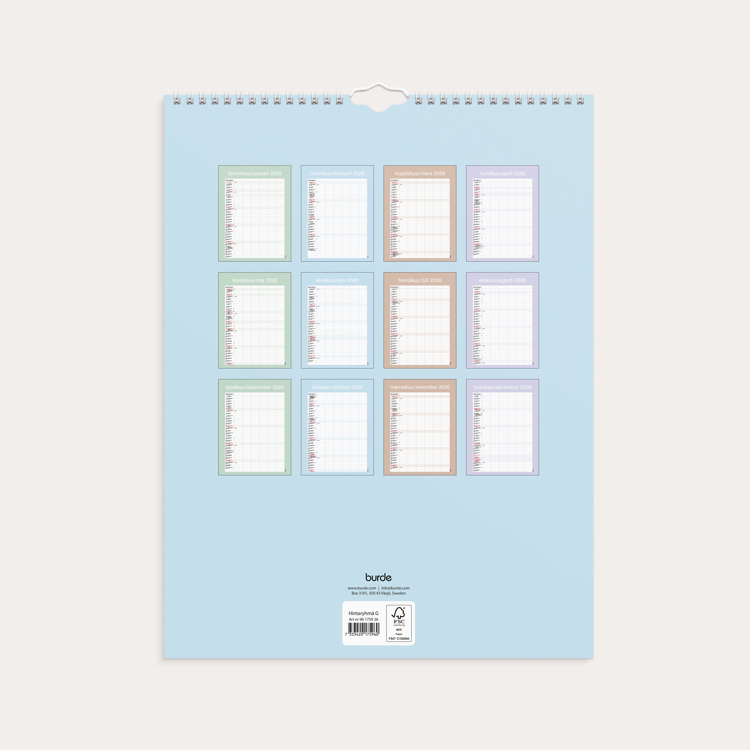 Perhekalenteri 2026 Kätevä