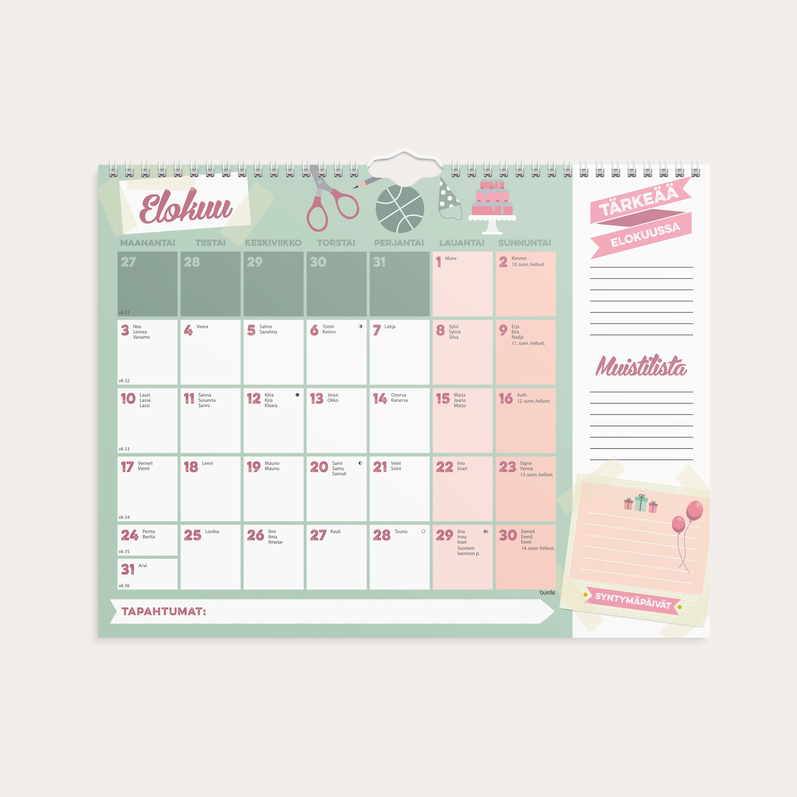 Familjekalender 2026 Familjens månadskalender