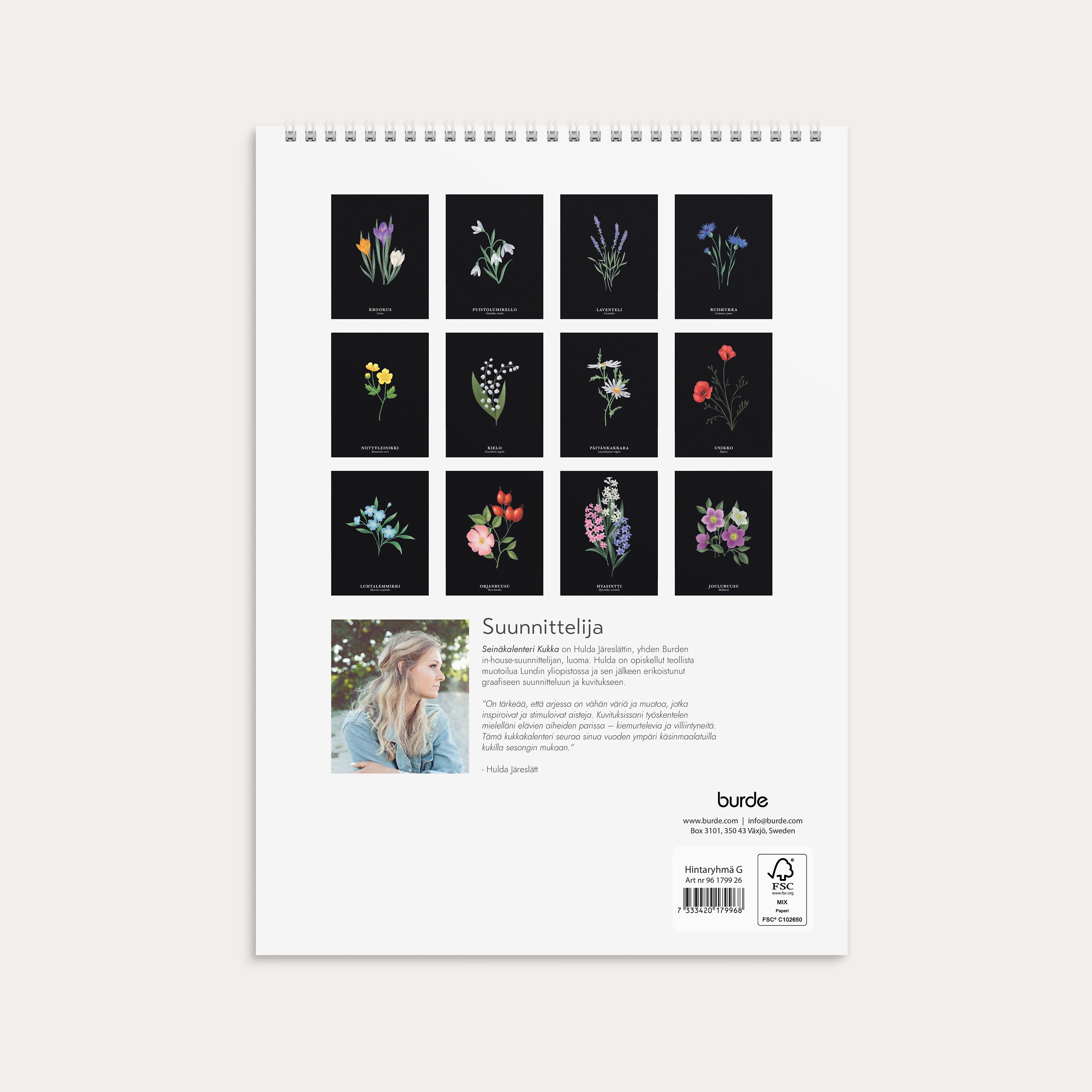 Seinäkalenteri 2026 Kukka