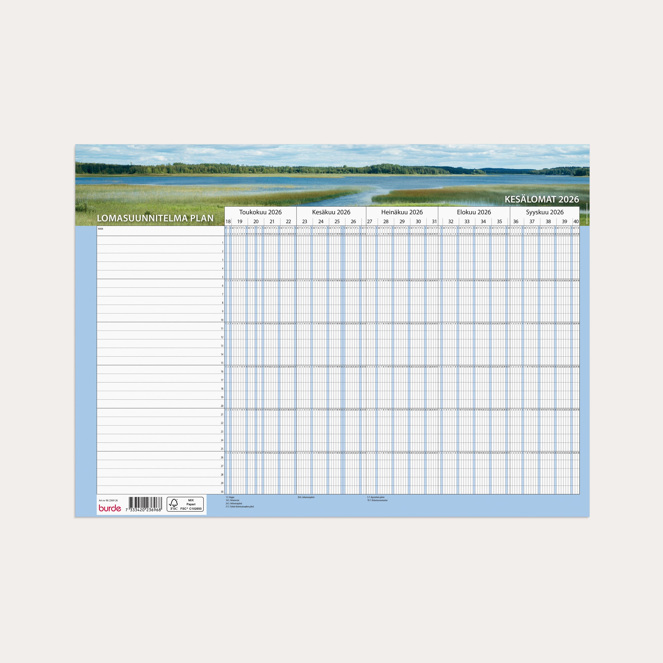 Lomasuunnitelma Plan 2026