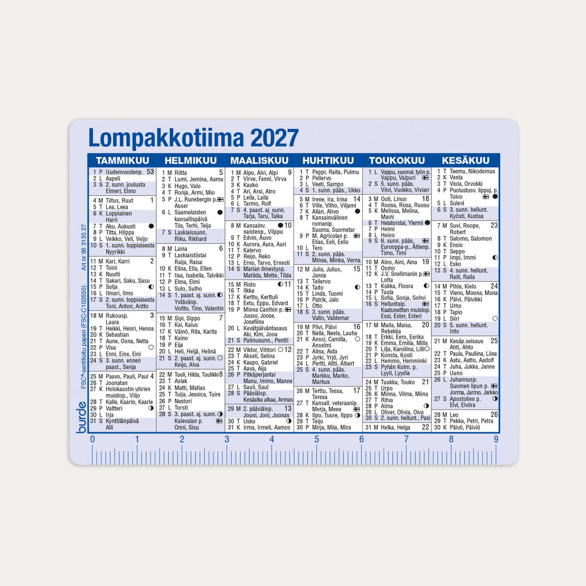 Calendar card 2027
