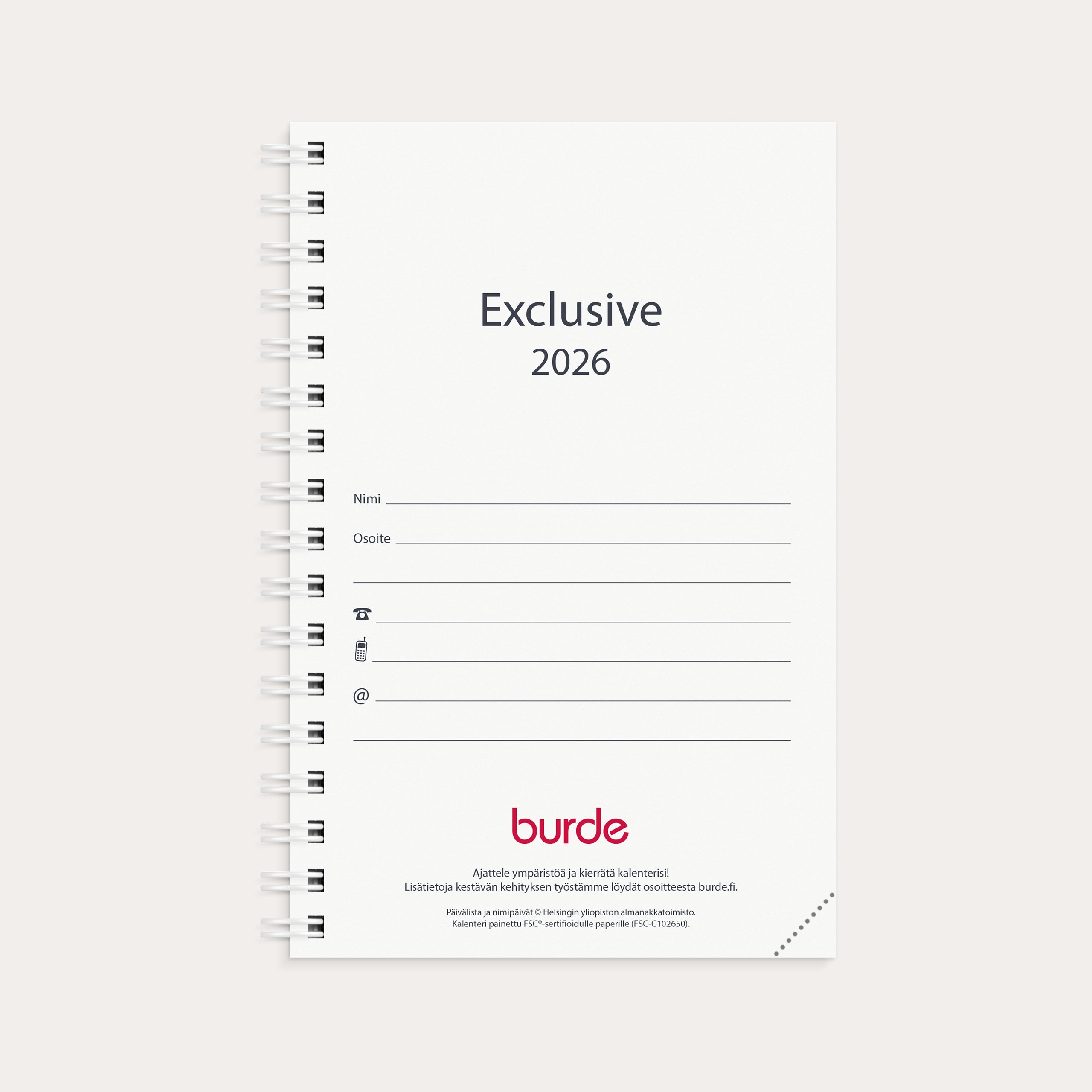 Kalenteri 2026 Exclusive vuosipaketti